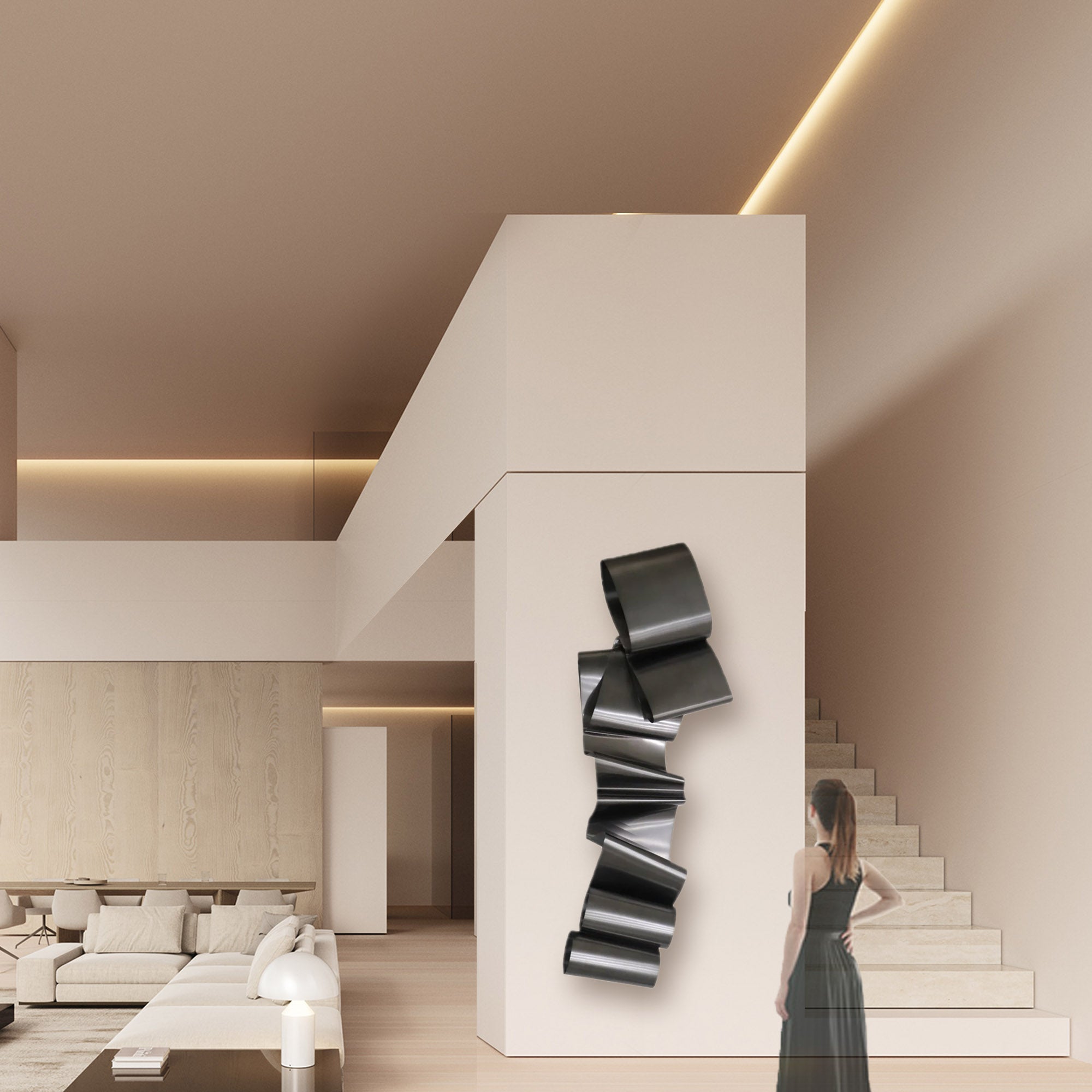 Hand Crafted Black Stainless Steel Artwork 20240008/BO005 - Artwork - ebarza Furniture UAE | Shop Modern Furniture in Abu Dhabi & Dubai - مفروشات ايبازرا في الامارات | تسوق اثاث عصري وديكورات مميزة في دبي وابوظبي