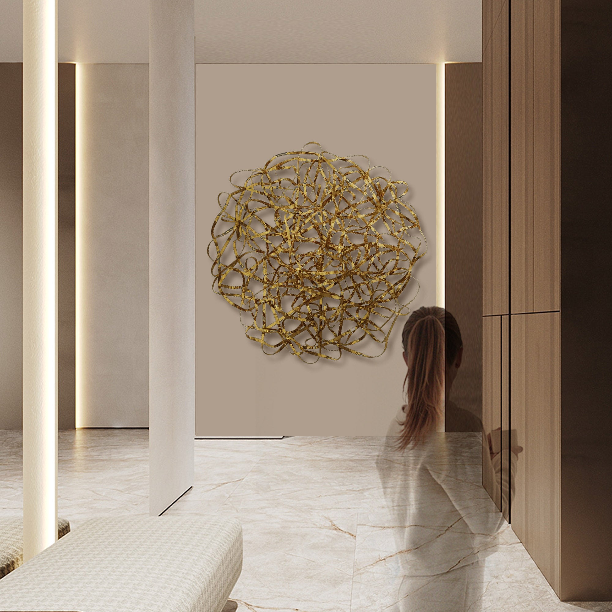 Hand Crafted Titanium Stainless Steel Artwork 20240041 - Artwork - ebarza Furniture UAE | Shop Modern Furniture in Abu Dhabi & Dubai - مفروشات ايبازرا في الامارات | تسوق اثاث عصري وديكورات مميزة في دبي وابوظبي