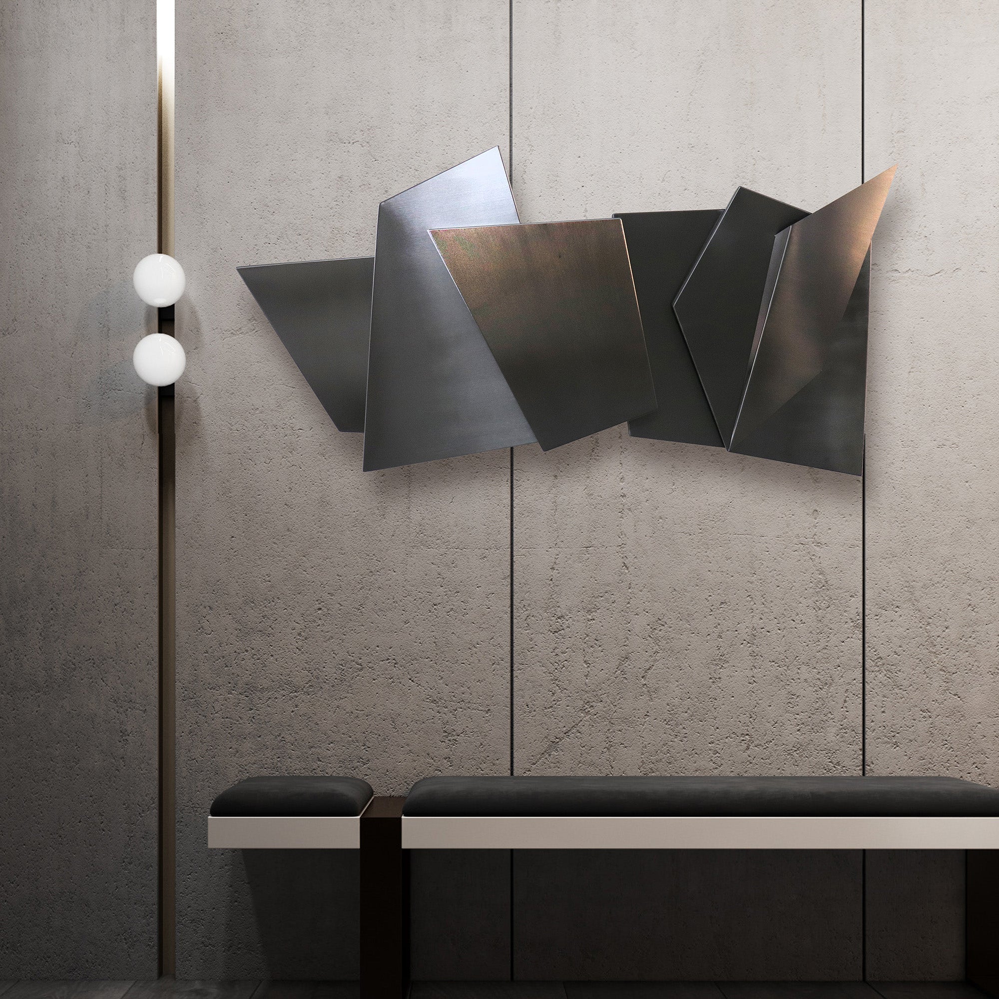 Display Item - Hand Crafted Stainless steel artwork BG2020100 Nakheel -  DISPLAY ITEM - ebarza Furniture UAE | Shop Modern Furniture in Abu Dhabi & Dubai - مفروشات ايبازرا في الامارات | تسوق اثاث عصري وديكورات مميزة في دبي وابوظبي