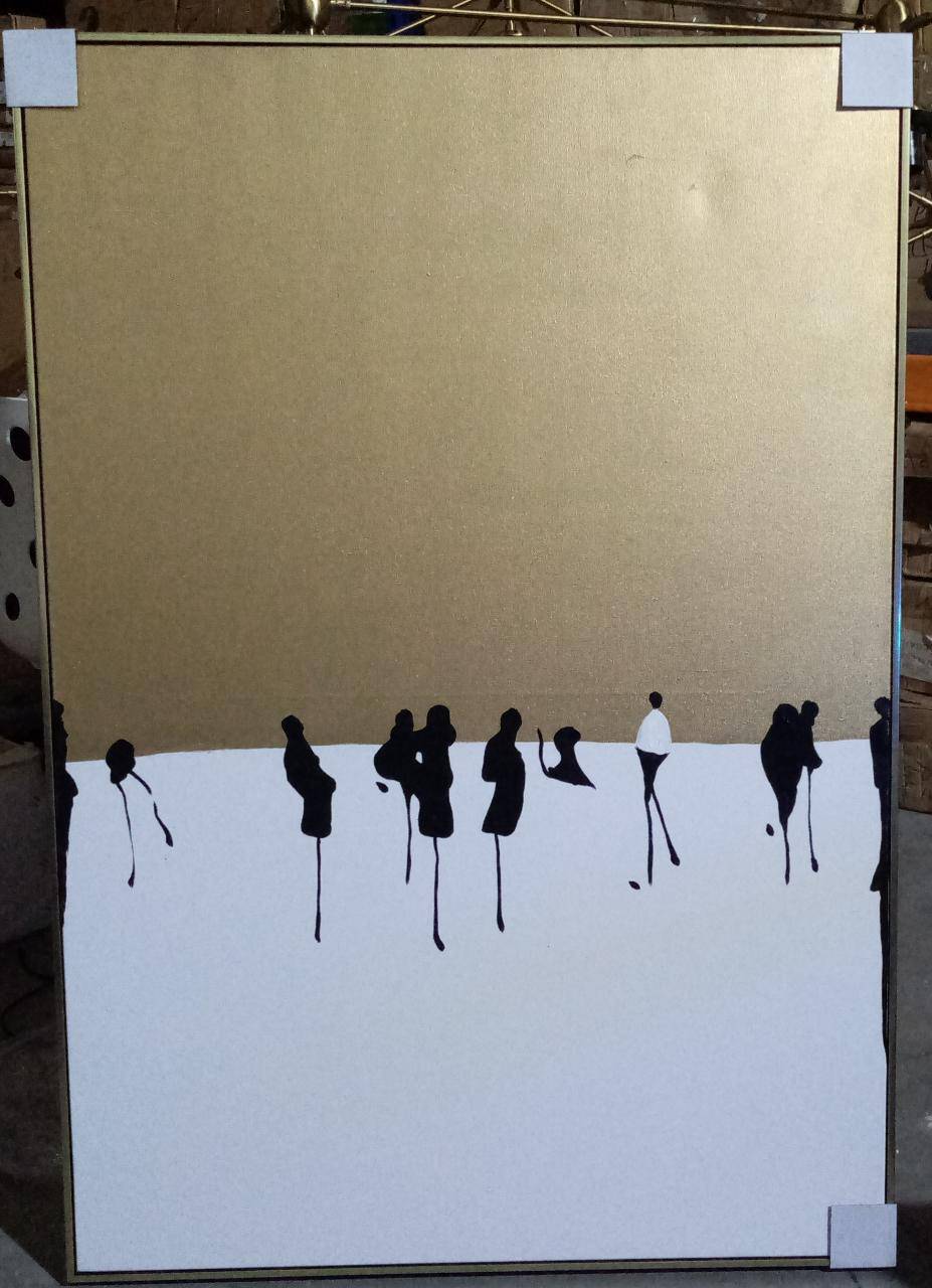As Is - Golden Sky Handpainted Art Painting With Frame 130X90 Soap0103 - DISPLAY ITEM - ebarza Furniture UAE | Shop Modern Furniture in Abu Dhabi & Dubai - مفروشات ايبازرا في الامارات | تسوق اثاث عصري وديكورات مميزة في دبي وابوظبي