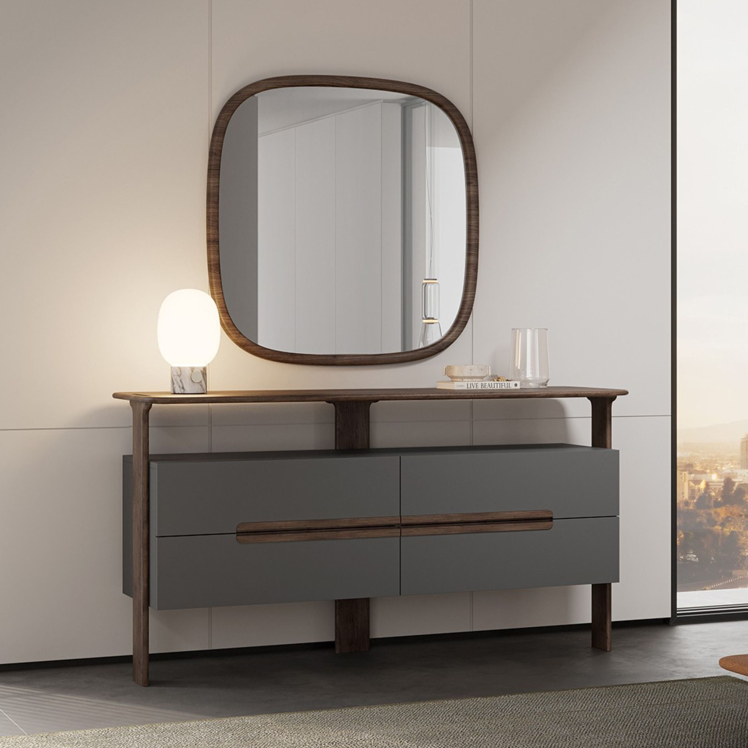 As Is - Lova Dresser & Mirror YOLVA-DM - DISPLAY ITEM - ebarza Furniture UAE | Shop Modern Furniture in Abu Dhabi & Dubai - مفروشات ايبازرا في الامارات | تسوق اثاث عصري وديكورات مميزة في دبي وابوظبي