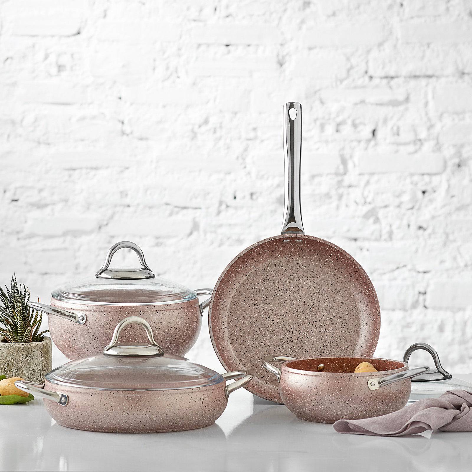 Avanos Terra Bio Granit 7 Piece Cookware Set 153.03.07.9623 - Cookware Sets - ebarza Furniture UAE | Shop Modern Furniture in Abu Dhabi & Dubai - مفروشات ايبازرا في الامارات | تسوق اثاث عصري وديكورات مميزة في دبي وابوظبي