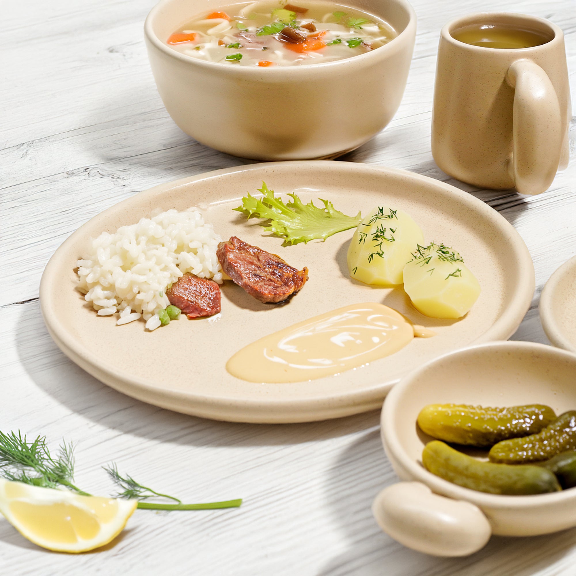 Asian Zen ceramic Plate E711-P-06066 12 -  Plates - ebarza Furniture UAE | Shop Modern Furniture in Abu Dhabi & Dubai - مفروشات ايبازرا في الامارات | تسوق اثاث عصري وديكورات مميزة في دبي وابوظبي