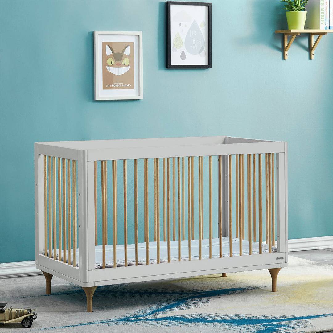 Baby Crib Et-Y003-Natural-Grey(Light) - Cribs - ebarza Furniture UAE | Shop Modern Furniture in Abu Dhabi & Dubai - مفروشات ايبازرا في الامارات | تسوق اثاث عصري وديكورات مميزة في دبي وابوظبي