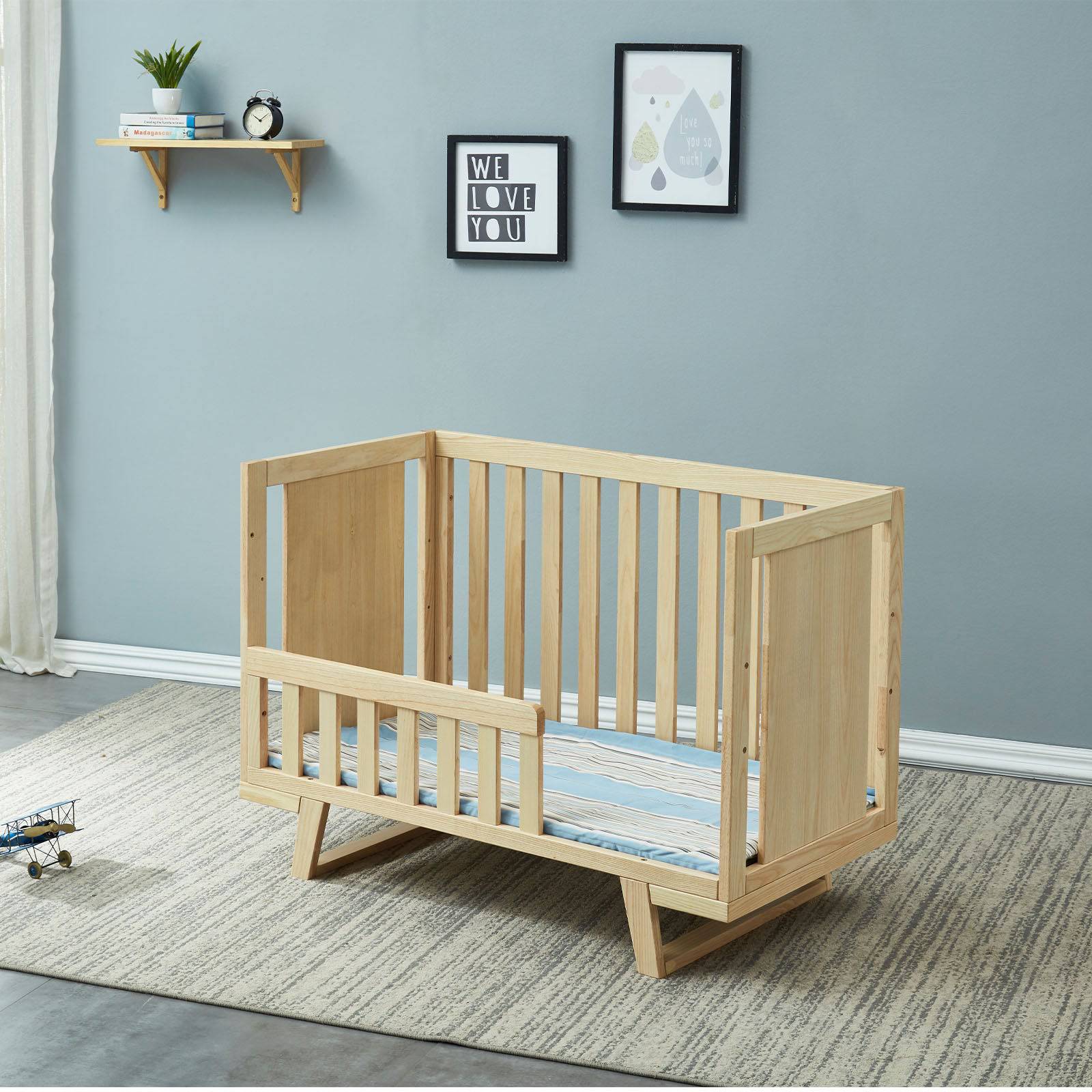 Baby/Toddler Bed With 3 Levels Solid Wood Bed Et-Y002 - Cribs - ebarza Furniture UAE | Shop Modern Furniture in Abu Dhabi & Dubai - مفروشات ايبازرا في الامارات | تسوق اثاث عصري وديكورات مميزة في دبي وابوظبي