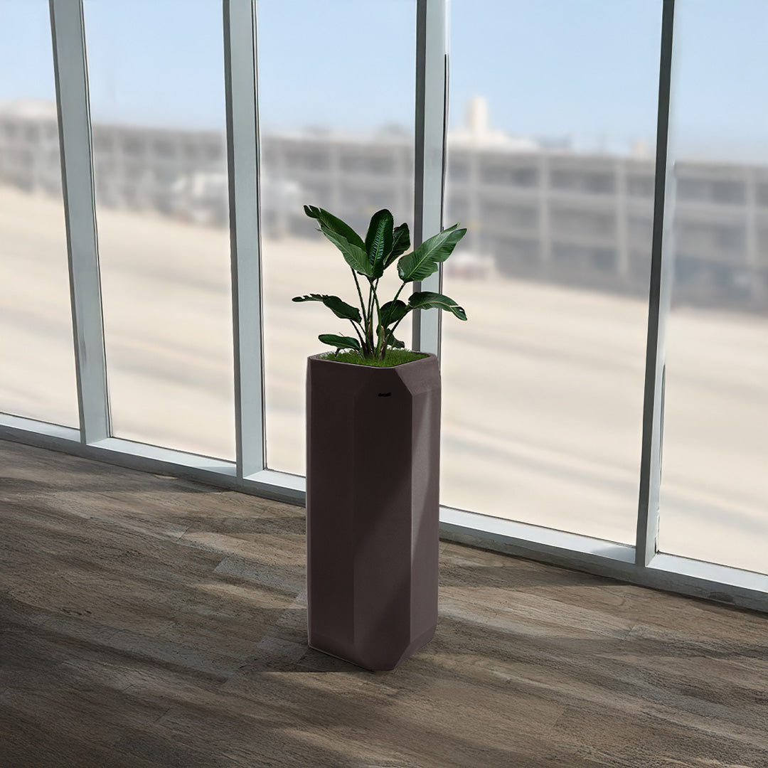 Coffee Brown Inorganic Fiberglass Planter Box XK-4084A-Brown - Planter Boxes - ebarza Furniture UAE | Shop Modern Furniture in Abu Dhabi & Dubai - مفروشات ايبازرا في الامارات | تسوق اثاث عصري وديكورات مميزة في دبي وابوظبي