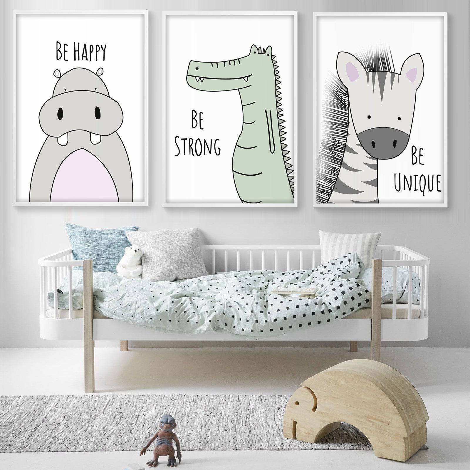 Be Happy Be Strong Be Unique Set Of 3 Framed Graphic Art Print Soapr0008 - Paintings - ebarza Furniture UAE | Shop Modern Furniture in Abu Dhabi & Dubai - مفروشات ايبازرا في الامارات | تسوق اثاث عصري وديكورات مميزة في دبي وابوظبي
