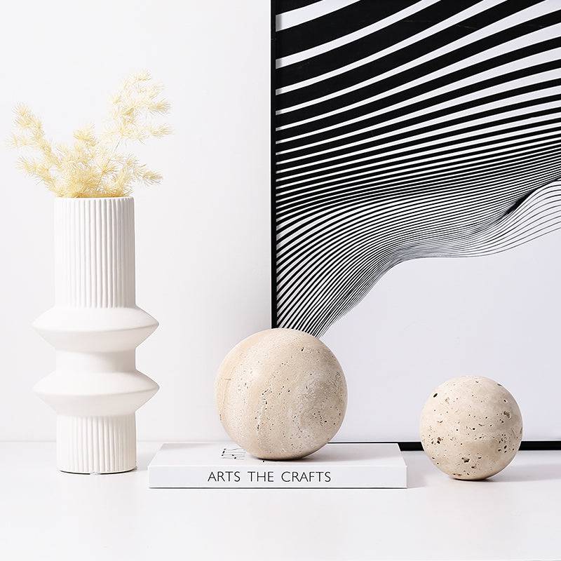Beige Natural Stone Orb - Large Fb-T2017B - Home Decor Figurines - ebarza Furniture UAE | Shop Modern Furniture in Abu Dhabi & Dubai - مفروشات ايبازرا في الامارات | تسوق اثاث عصري وديكورات مميزة في دبي وابوظبي