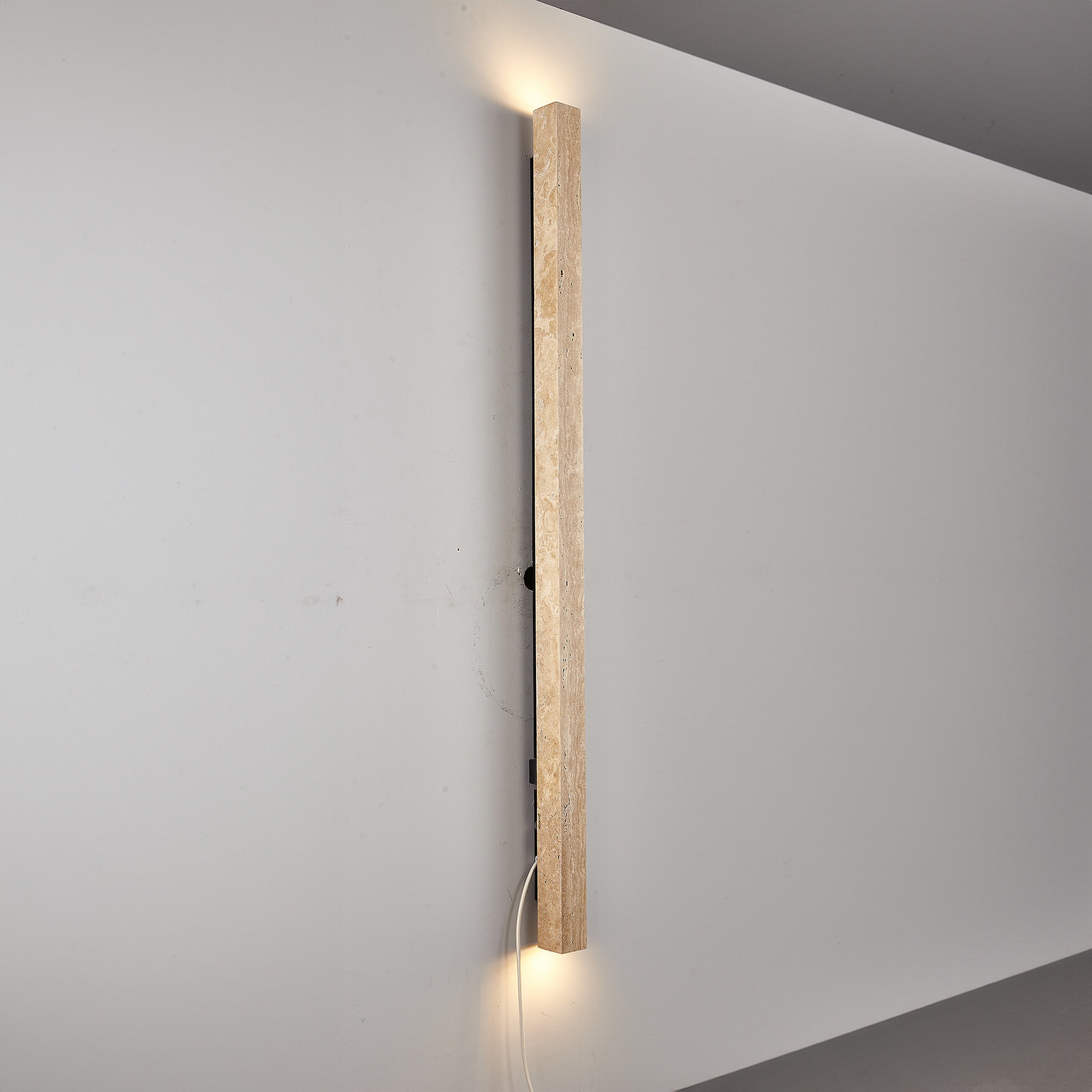 Beige Natural Travertine Marble Wall Lamp 60020-3W - Wall Lamps - ebarza Furniture UAE | Shop Modern Furniture in Abu Dhabi & Dubai - مفروشات ايبازرا في الامارات | تسوق اثاث عصري وديكورات مميزة في دبي وابوظبي