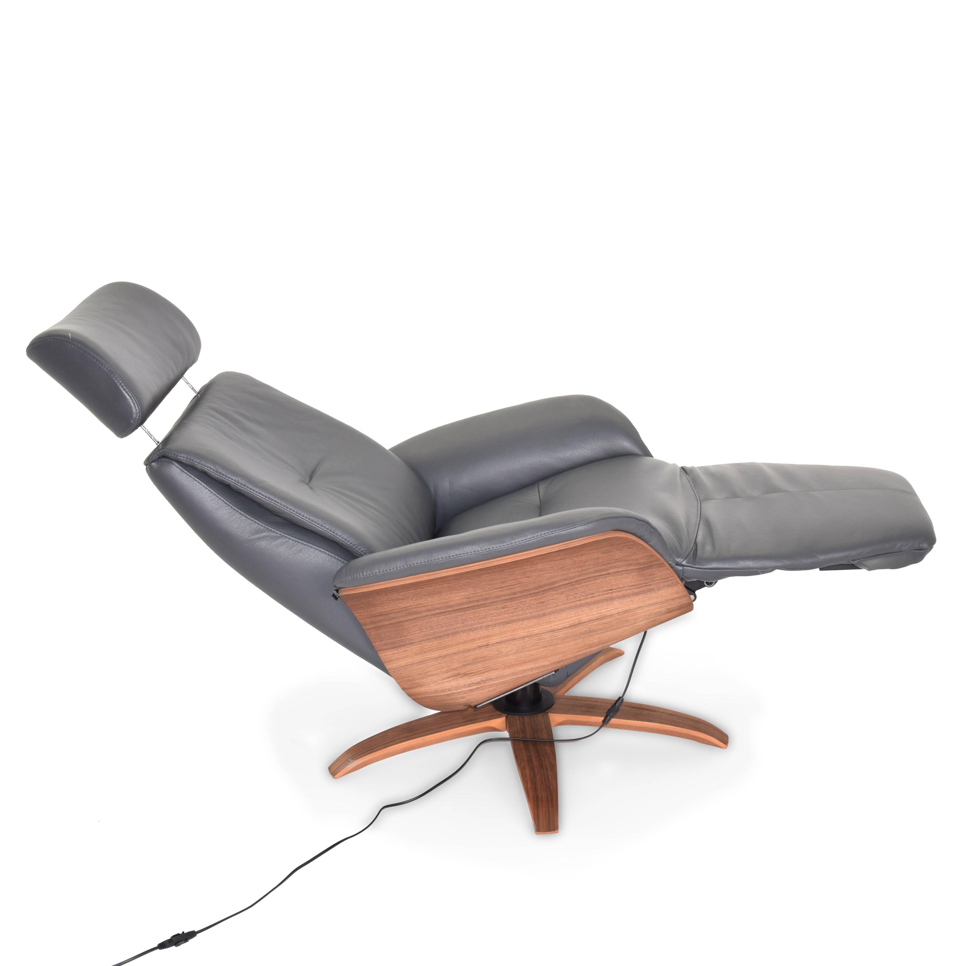 Benz Relaxing Swivel And Electric Grey Recliner Lounge Chair  Hkp-7608Mfel-313 -  Lounge Chairs - ebarza Furniture UAE | Shop Modern Furniture in Abu Dhabi & Dubai - مفروشات ايبازرا في الامارات | تسوق اثاث عصري وديكورات مميزة في دبي وابوظبي