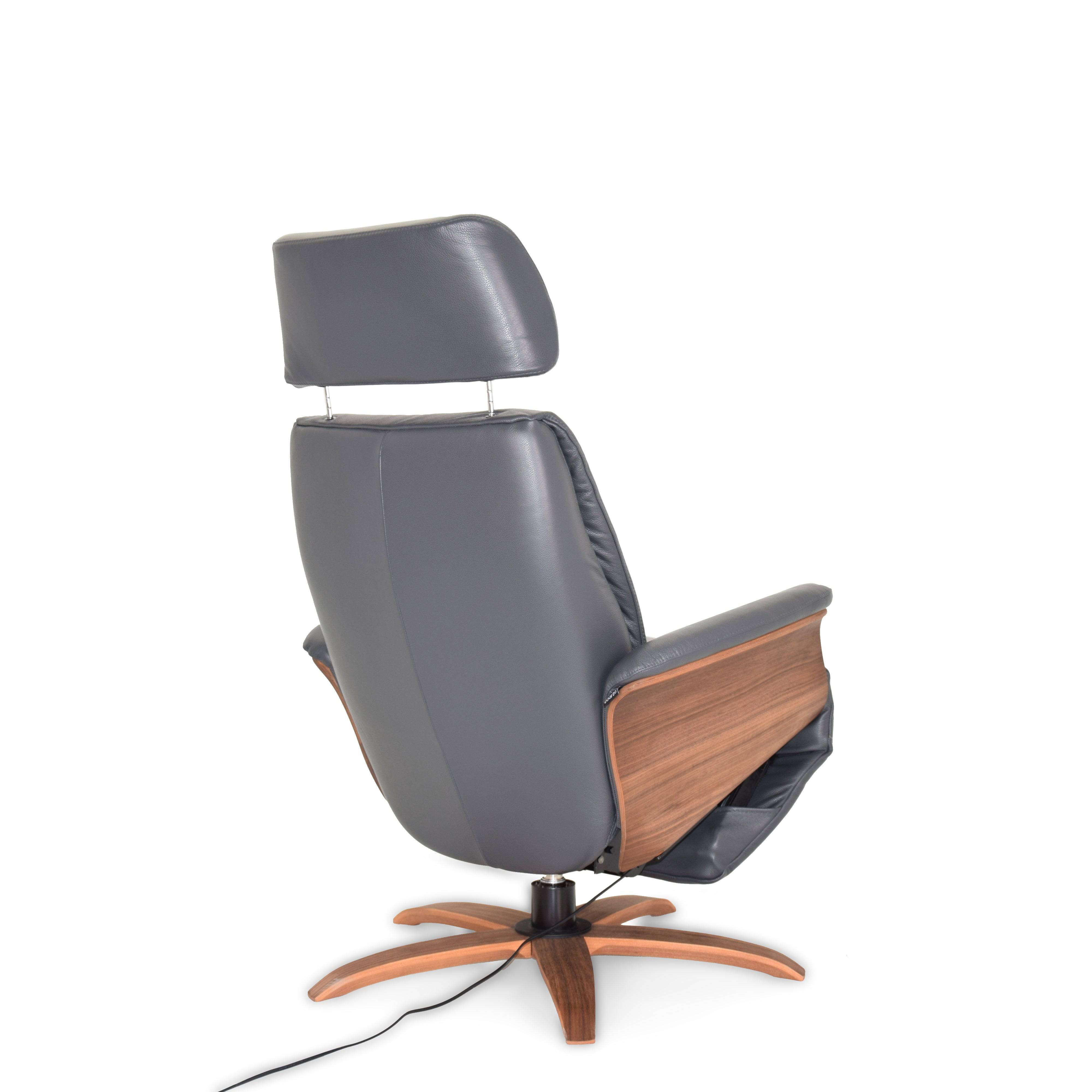 Benz Relaxing Swivel And Electric Grey Recliner Lounge Chair  Hkp-7608Mfel-313 -  Lounge Chairs - ebarza Furniture UAE | Shop Modern Furniture in Abu Dhabi & Dubai - مفروشات ايبازرا في الامارات | تسوق اثاث عصري وديكورات مميزة في دبي وابوظبي