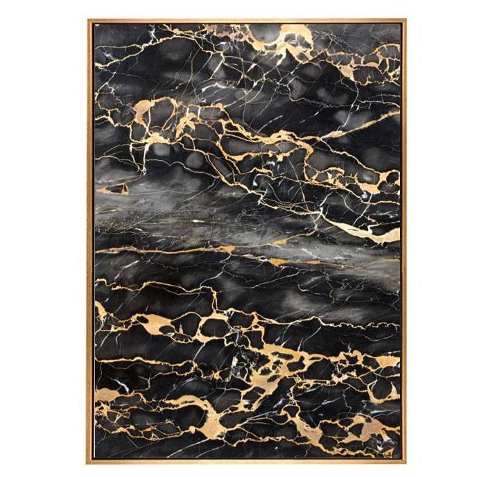 Black And Gold Marble Pattern Painting Wall Art Fl-H237A -  Paintings - ebarza Furniture UAE | Shop Modern Furniture in Abu Dhabi & Dubai - مفروشات ايبازرا في الامارات | تسوق اثاث عصري وديكورات مميزة في دبي وابوظبي