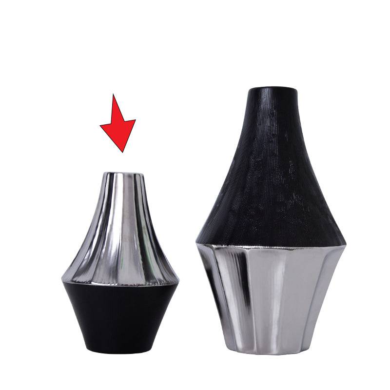 Black And Sliver Vase-B Fa-D2079B - Vases - ebarza Furniture UAE | Shop Modern Furniture in Abu Dhabi & Dubai - مفروشات ايبازرا في الامارات | تسوق اثاث عصري وديكورات مميزة في دبي وابوظبي