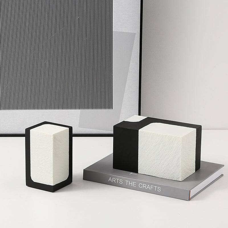 Black And White Stone Block A Fc-Sz21108A -  Home Decor Figurines - ebarza Furniture UAE | Shop Modern Furniture in Abu Dhabi & Dubai - مفروشات ايبازرا في الامارات | تسوق اثاث عصري وديكورات مميزة في دبي وابوظبي