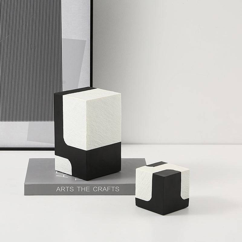 Black And White Stone Block A Fc-Sz21108A -  Home Decor Figurines - ebarza Furniture UAE | Shop Modern Furniture in Abu Dhabi & Dubai - مفروشات ايبازرا في الامارات | تسوق اثاث عصري وديكورات مميزة في دبي وابوظبي