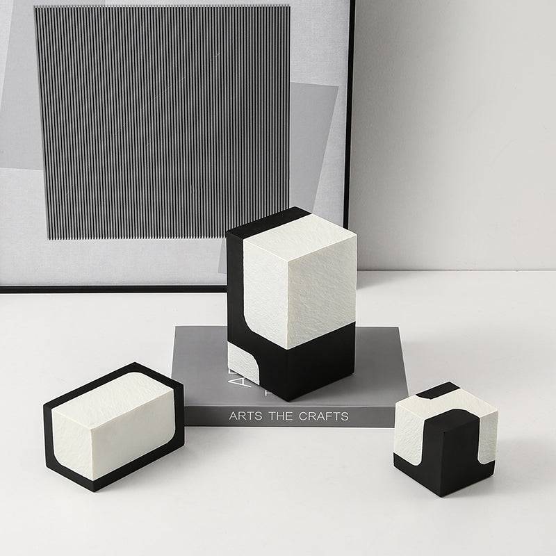 Black And White Stone Block C Fc-Sz21108C -  Home Decor Figurines - ebarza Furniture UAE | Shop Modern Furniture in Abu Dhabi & Dubai - مفروشات ايبازرا في الامارات | تسوق اثاث عصري وديكورات مميزة في دبي وابوظبي