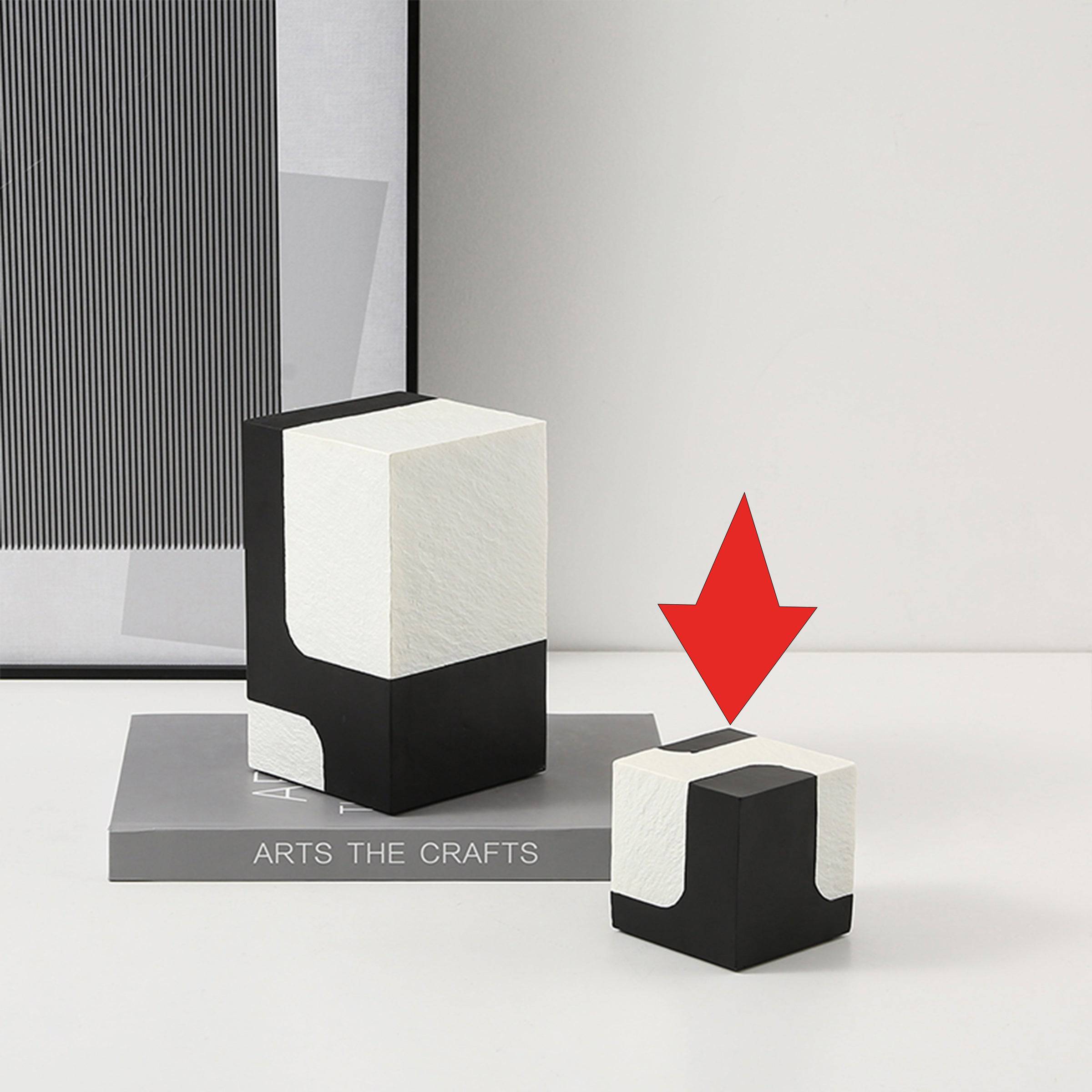 Black And White Stone Block C Fc-Sz21108C -  Home Decor Figurines - ebarza Furniture UAE | Shop Modern Furniture in Abu Dhabi & Dubai - مفروشات ايبازرا في الامارات | تسوق اثاث عصري وديكورات مميزة في دبي وابوظبي