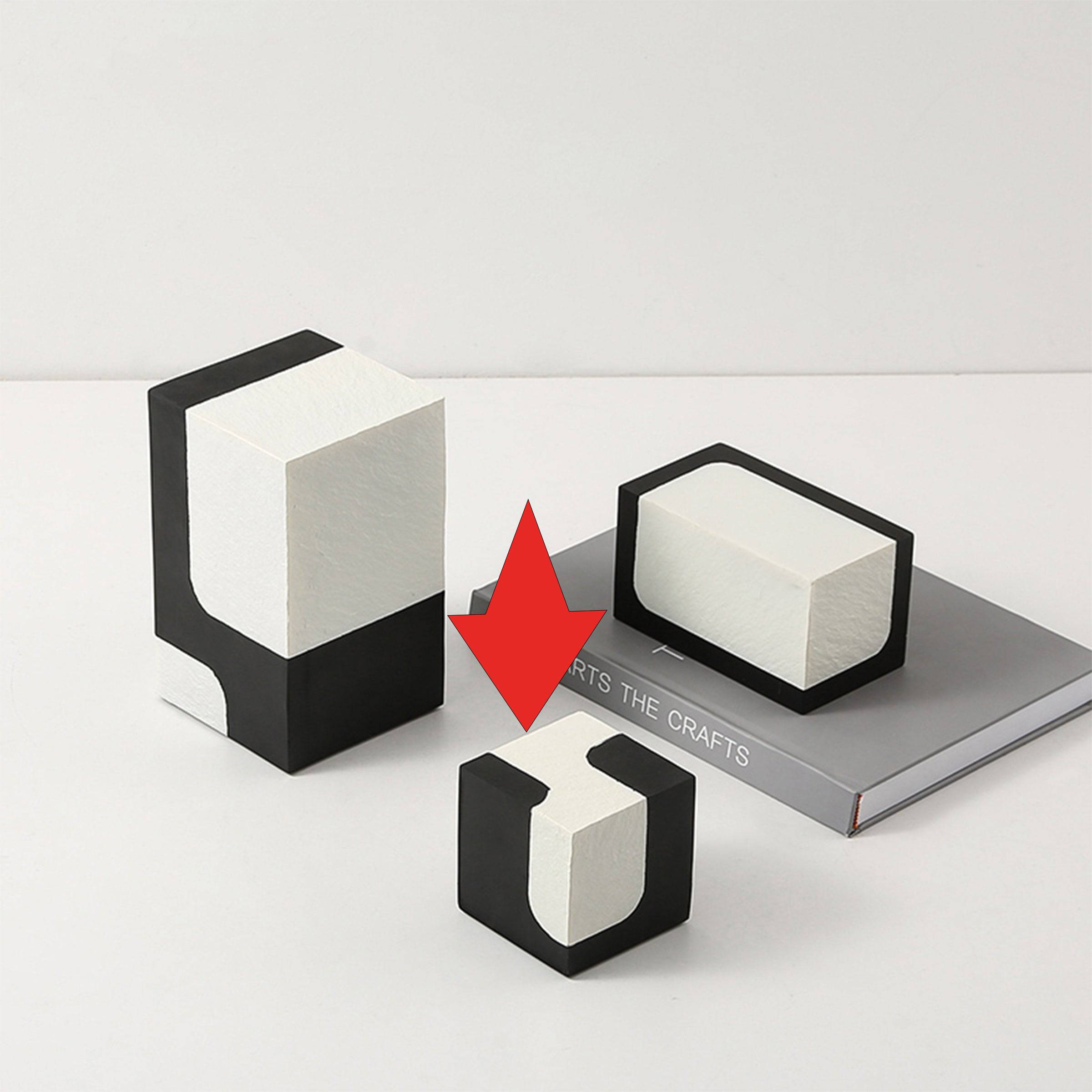 Black And White Stone Block C Fc-Sz21108C -  Home Decor Figurines - ebarza Furniture UAE | Shop Modern Furniture in Abu Dhabi & Dubai - مفروشات ايبازرا في الامارات | تسوق اثاث عصري وديكورات مميزة في دبي وابوظبي