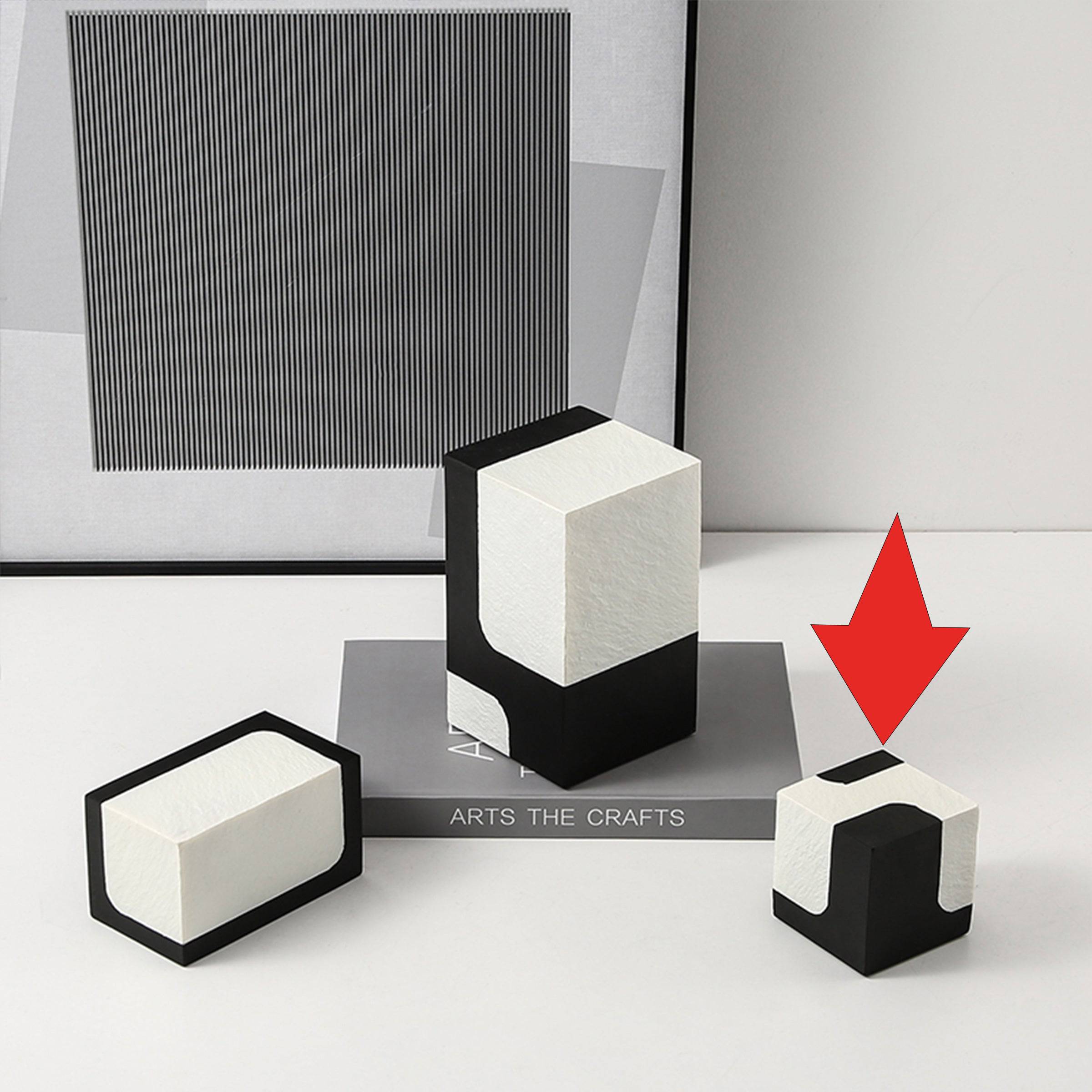 Black And White Stone Block C Fc-Sz21108C -  Home Decor Figurines - ebarza Furniture UAE | Shop Modern Furniture in Abu Dhabi & Dubai - مفروشات ايبازرا في الامارات | تسوق اثاث عصري وديكورات مميزة في دبي وابوظبي