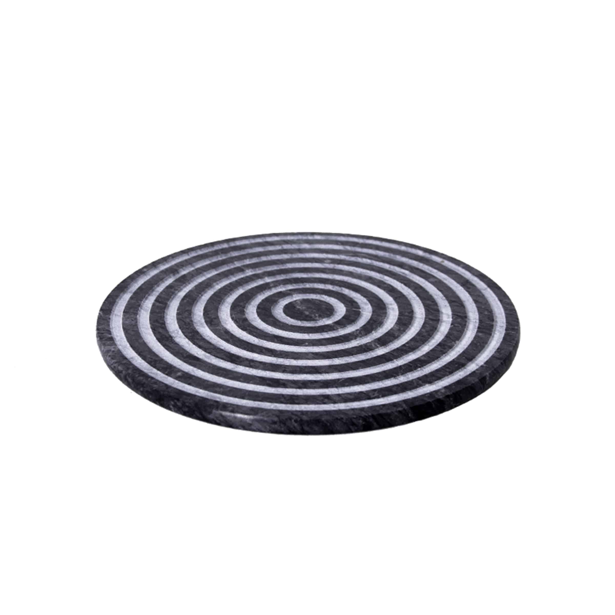 Black Circle Marble Tray Fb-T2023B - Trays - ebarza Furniture UAE | Shop Modern Furniture in Abu Dhabi & Dubai - مفروشات ايبازرا في الامارات | تسوق اثاث عصري وديكورات مميزة في دبي وابوظبي