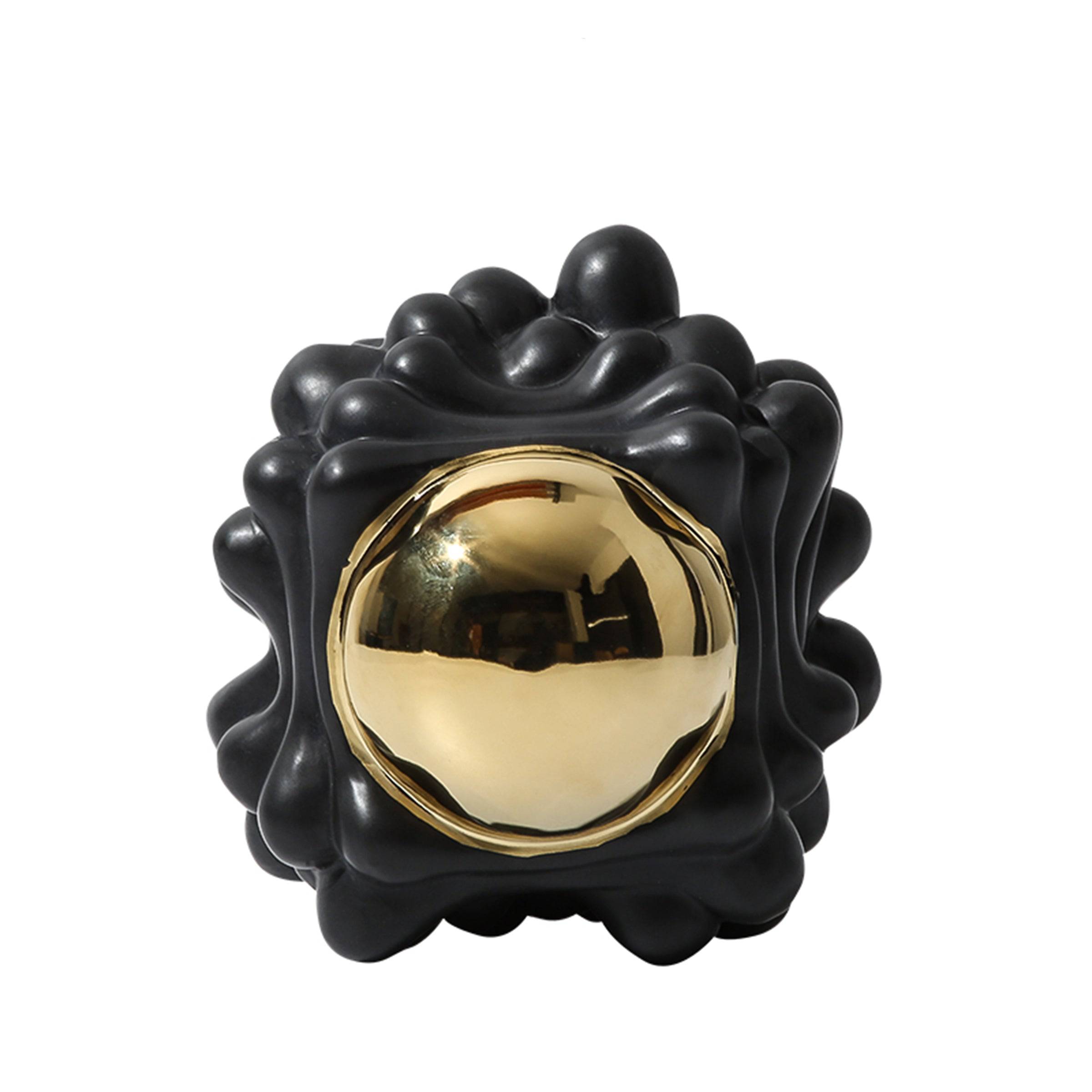 Black Corṛugated Ball -B Fa-D21070B -  Home Decor Figurines - ebarza Furniture UAE | Shop Modern Furniture in Abu Dhabi & Dubai - مفروشات ايبازرا في الامارات | تسوق اثاث عصري وديكورات مميزة في دبي وابوظبي