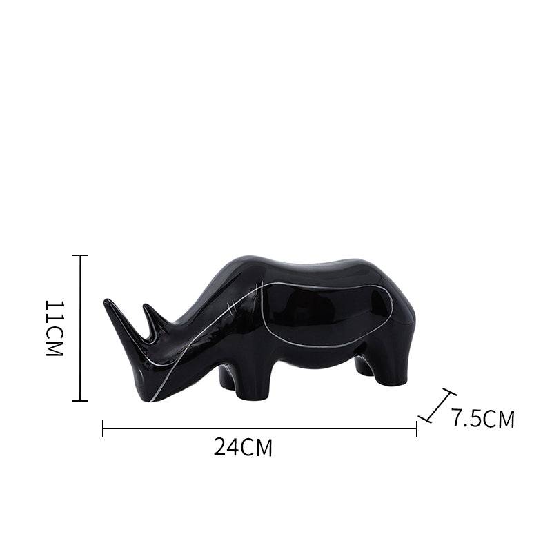 Black Hand Painted Rhino Ornament-A Fa-D21084A -  Home Decor Figurines - ebarza Furniture UAE | Shop Modern Furniture in Abu Dhabi & Dubai - مفروشات ايبازرا في الامارات | تسوق اثاث عصري وديكورات مميزة في دبي وابوظبي