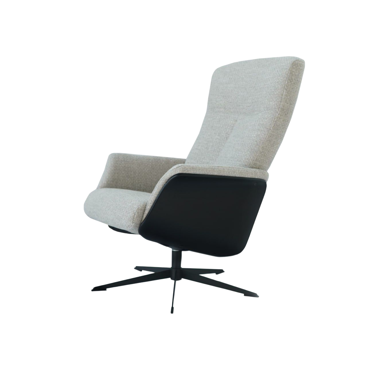 Black leather Swivel Lounge Chair SL-HJ3461 - Lounge Chairs - ebarza Furniture UAE | Shop Modern Furniture in Abu Dhabi & Dubai - مفروشات ايبازرا في الامارات | تسوق اثاث عصري وديكورات مميزة في دبي وابوظبي