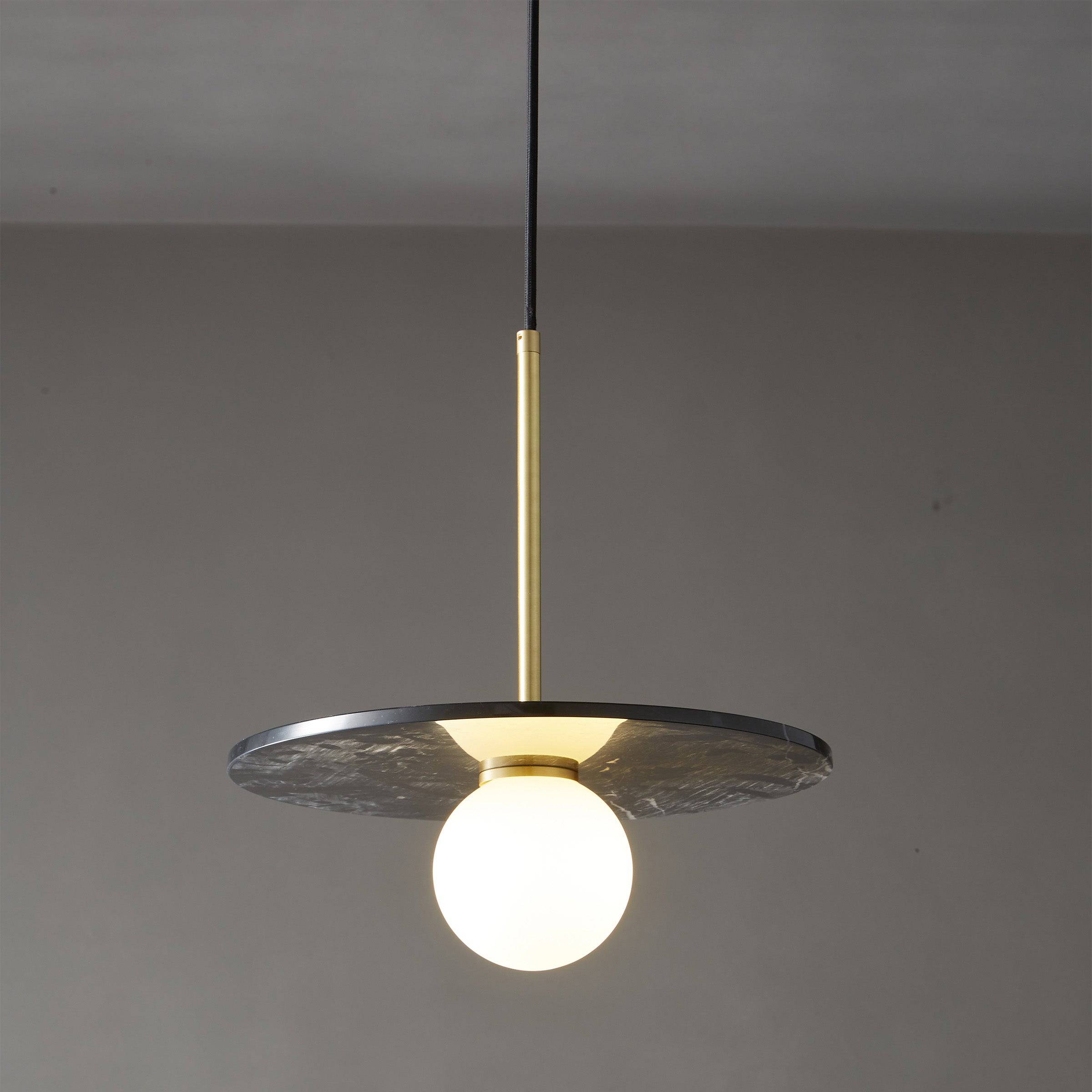 Black Marble Pendant Lamp 7703S1-Bk - Pendant Lamps - ebarza Furniture UAE | Shop Modern Furniture in Abu Dhabi & Dubai - مفروشات ايبازرا في الامارات | تسوق اثاث عصري وديكورات مميزة في دبي وابوظبي