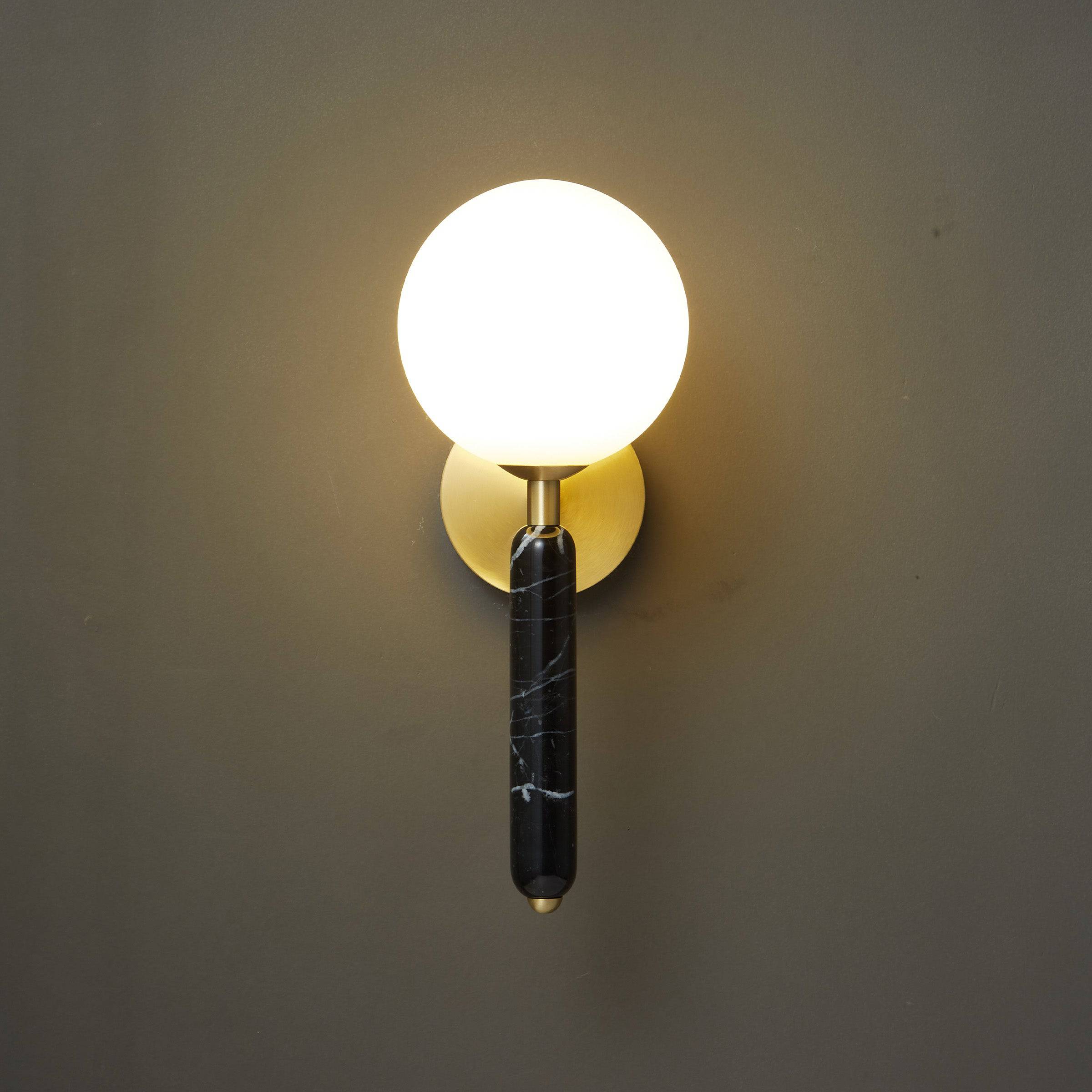 Black Marble Wall Lamp 6602-Bk - Wall Lamps - ebarza Furniture UAE | Shop Modern Furniture in Abu Dhabi & Dubai - مفروشات ايبازرا في الامارات | تسوق اثاث عصري وديكورات مميزة في دبي وابوظبي