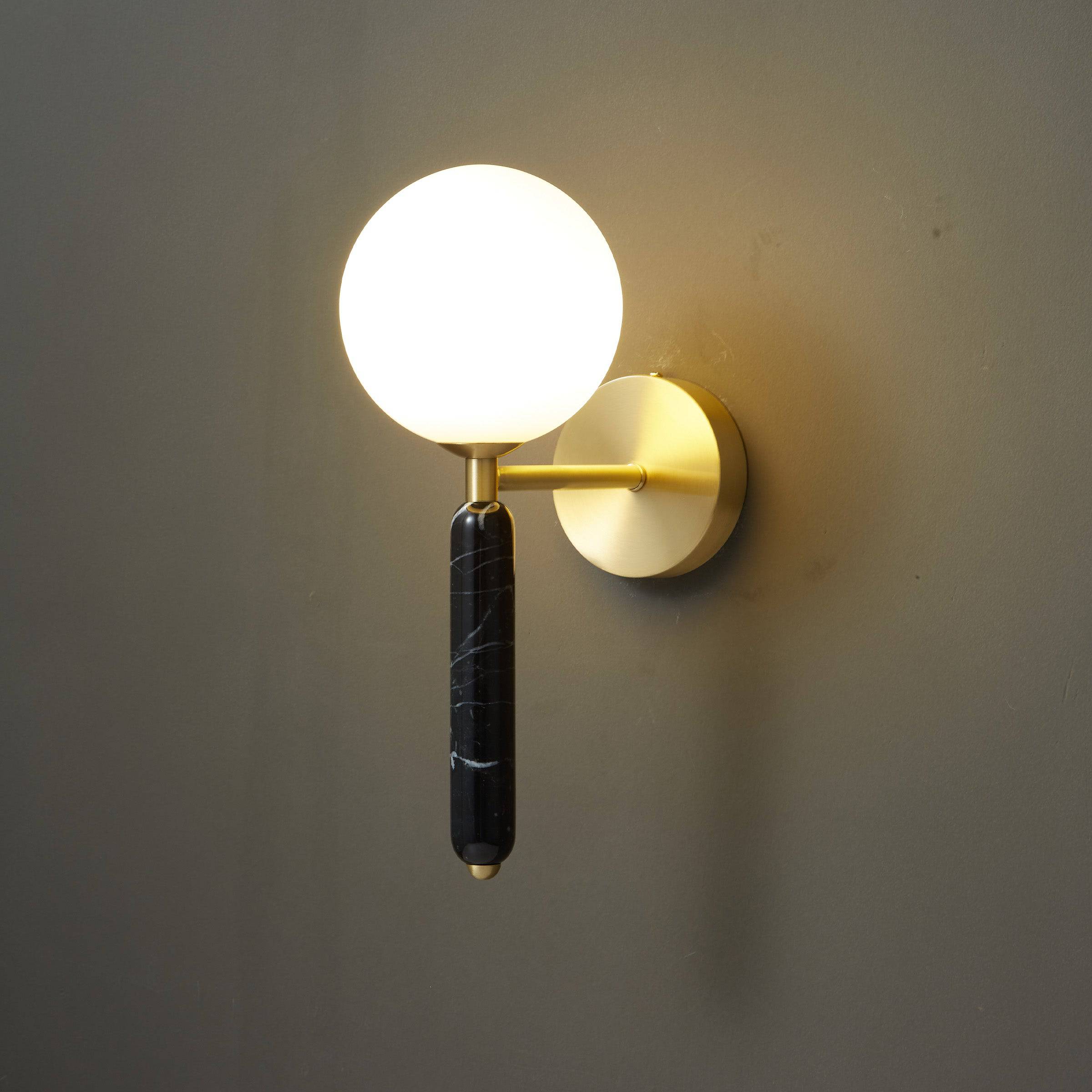 Black Marble Wall Lamp 6602-Bk - Wall Lamps - ebarza Furniture UAE | Shop Modern Furniture in Abu Dhabi & Dubai - مفروشات ايبازرا في الامارات | تسوق اثاث عصري وديكورات مميزة في دبي وابوظبي