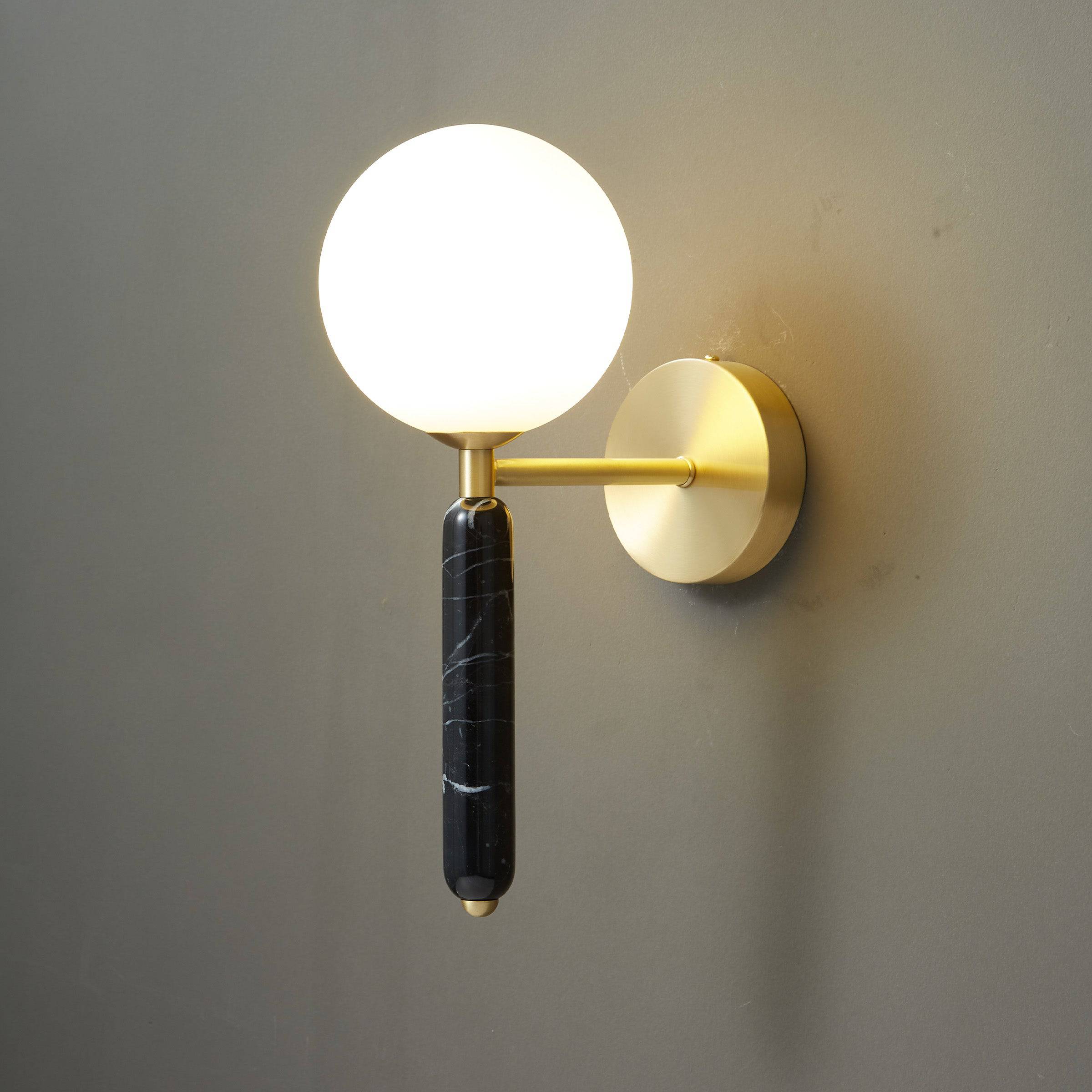 Black Marble Wall Lamp 6602-Bk - Wall Lamps - ebarza Furniture UAE | Shop Modern Furniture in Abu Dhabi & Dubai - مفروشات ايبازرا في الامارات | تسوق اثاث عصري وديكورات مميزة في دبي وابوظبي