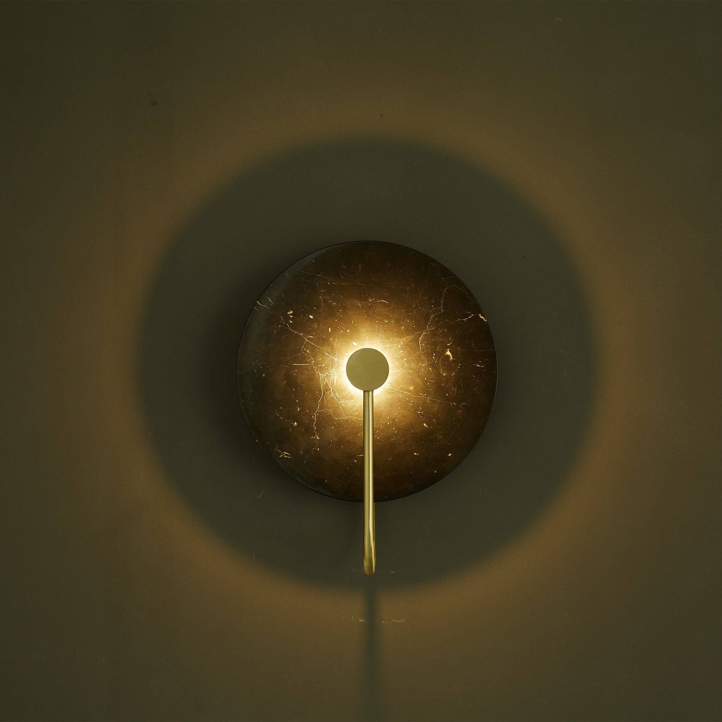 Black Marble Wall Lamp 6615-Bk - Wall Lamps - ebarza Furniture UAE | Shop Modern Furniture in Abu Dhabi & Dubai - مفروشات ايبازرا في الامارات | تسوق اثاث عصري وديكورات مميزة في دبي وابوظبي