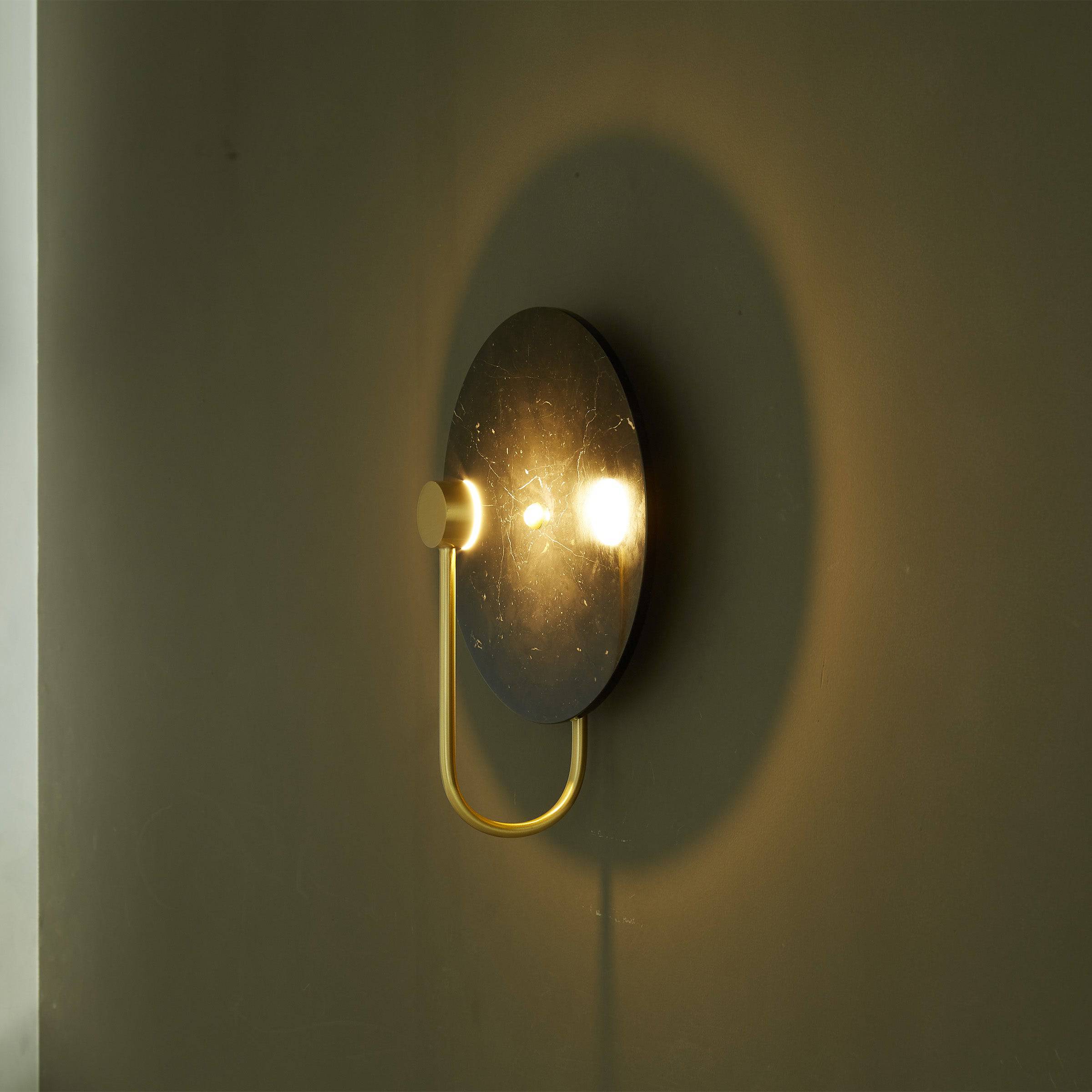 Black Marble Wall Lamp 6615-Bk - Wall Lamps - ebarza Furniture UAE | Shop Modern Furniture in Abu Dhabi & Dubai - مفروشات ايبازرا في الامارات | تسوق اثاث عصري وديكورات مميزة في دبي وابوظبي