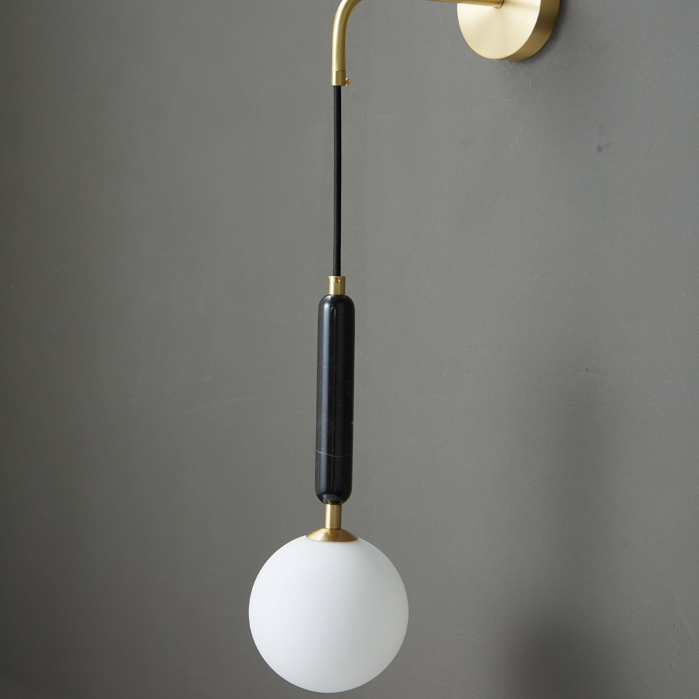 Black Marble Wall Lamp Vc 6605-Bk - Wall Lamps - ebarza Furniture UAE | Shop Modern Furniture in Abu Dhabi & Dubai - مفروشات ايبازرا في الامارات | تسوق اثاث عصري وديكورات مميزة في دبي وابوظبي