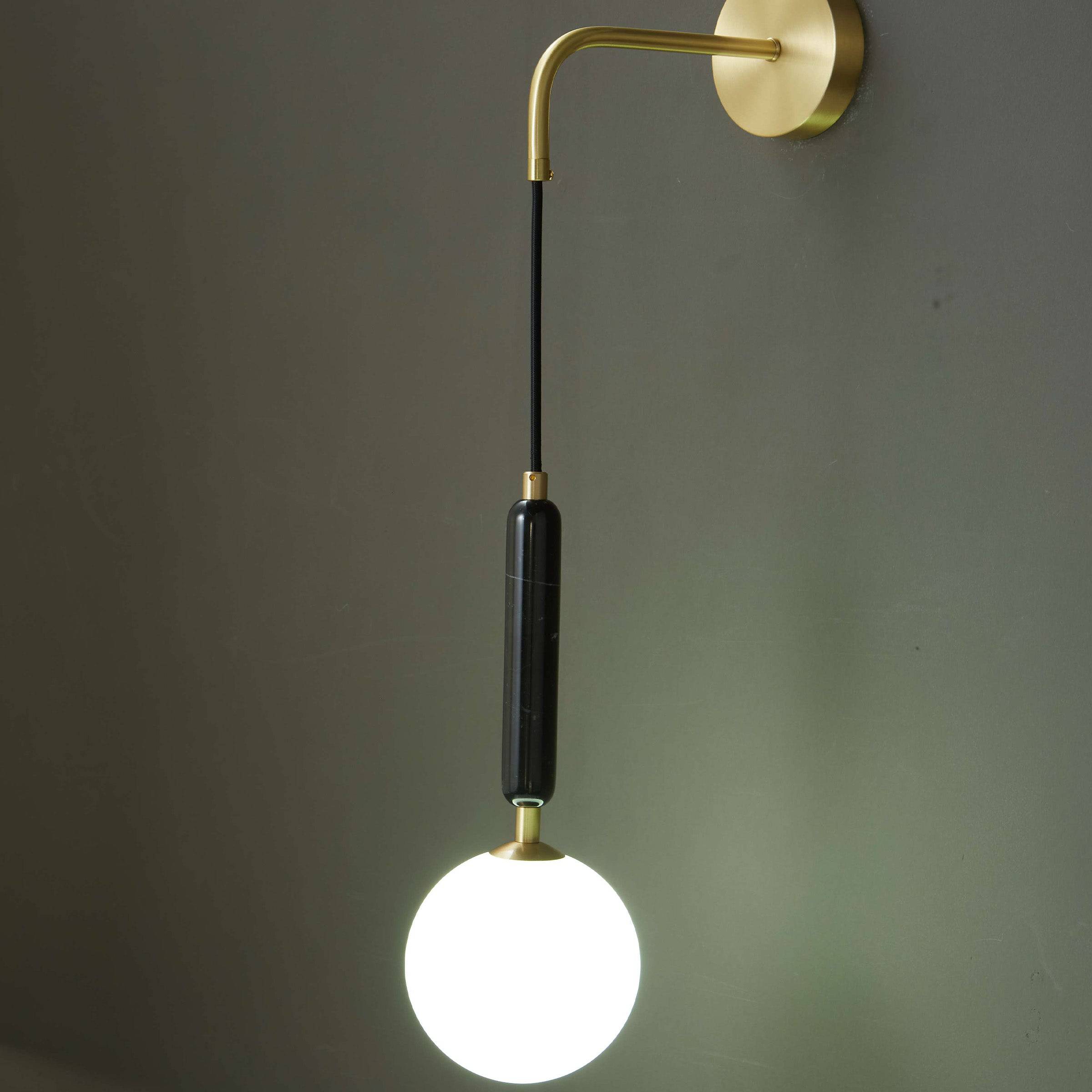 Black Marble Wall Lamp Vc 6605-Bk - Wall Lamps - ebarza Furniture UAE | Shop Modern Furniture in Abu Dhabi & Dubai - مفروشات ايبازرا في الامارات | تسوق اثاث عصري وديكورات مميزة في دبي وابوظبي