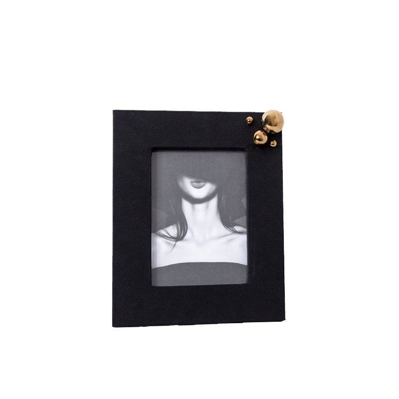 Black Rectangle & Metal Ball Photo Frame Fb-Pg2010A - Photo Frames - ebarza Furniture UAE | Shop Modern Furniture in Abu Dhabi & Dubai - مفروشات ايبازرا في الامارات | تسوق اثاث عصري وديكورات مميزة في دبي وابوظبي