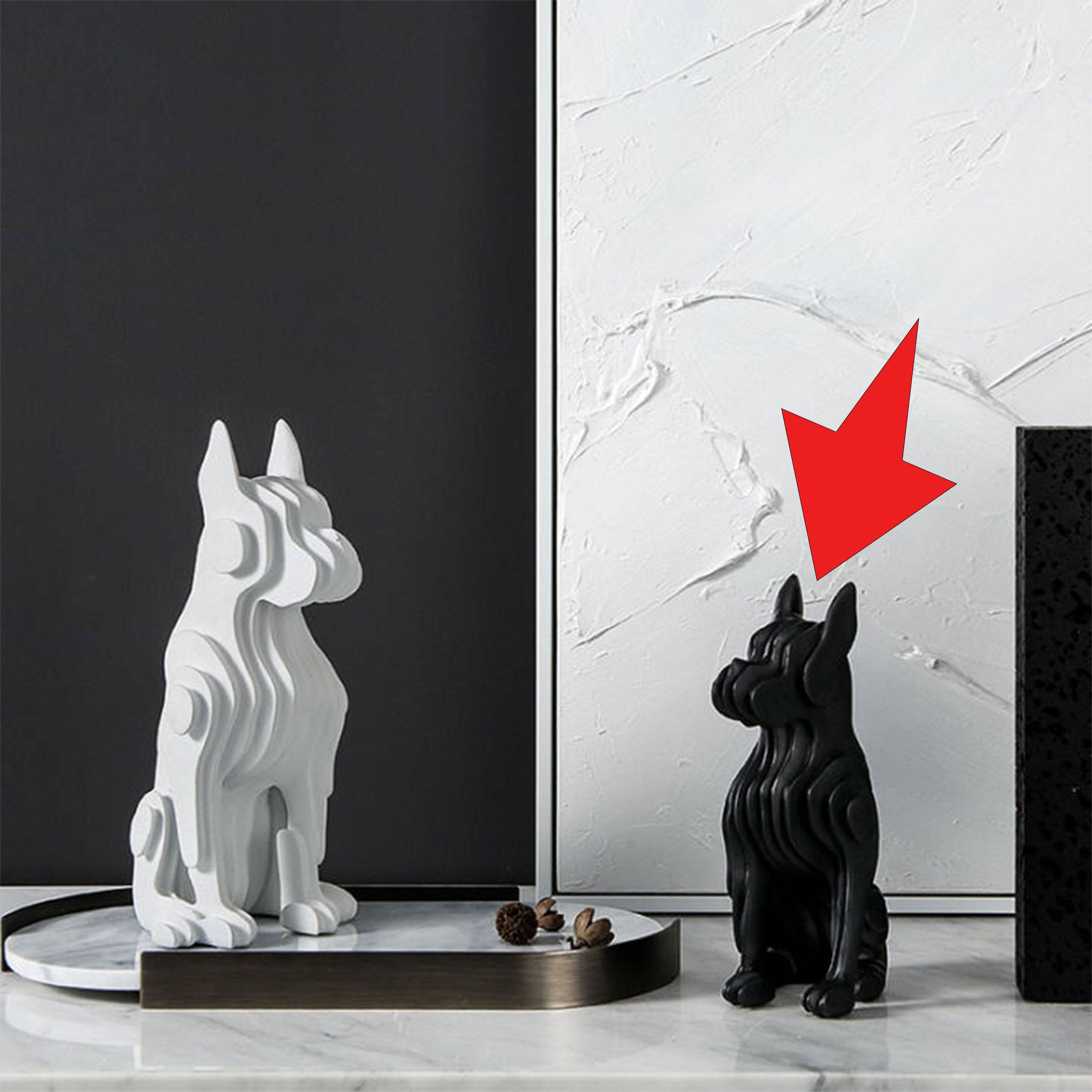 Black Resin Abstract Dog Sculpture - Small Fc-Sz2132B -  Home Decor Figurines - ebarza Furniture UAE | Shop Modern Furniture in Abu Dhabi & Dubai - مفروشات ايبازرا في الامارات | تسوق اثاث عصري وديكورات مميزة في دبي وابوظبي