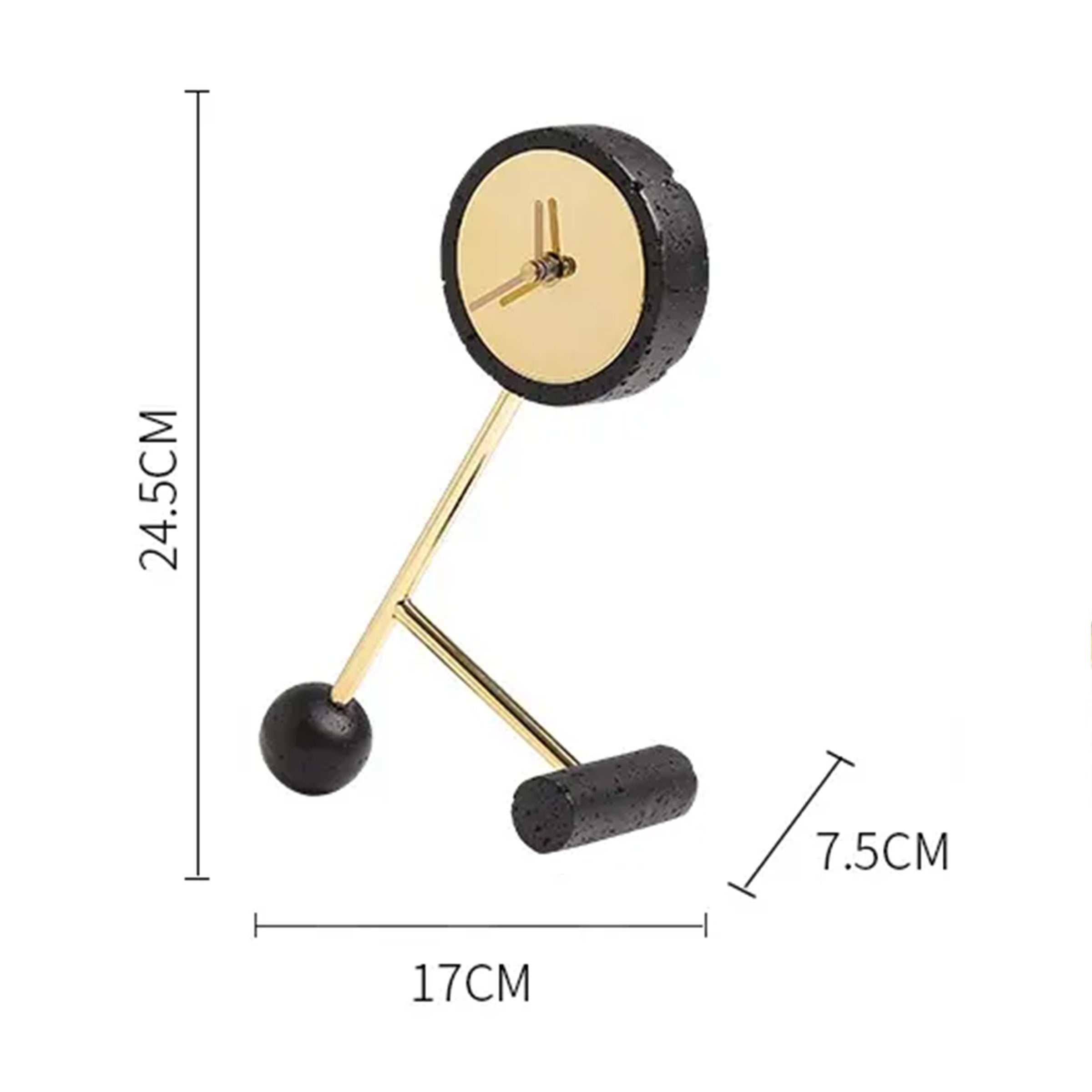 Black Resin Clock With Gold Face FB-W22015B - Clocks - ebarza Furniture UAE | Shop Modern Furniture in Abu Dhabi & Dubai - مفروشات ايبازرا في الامارات | تسوق اثاث عصري وديكورات مميزة في دبي وابوظبي