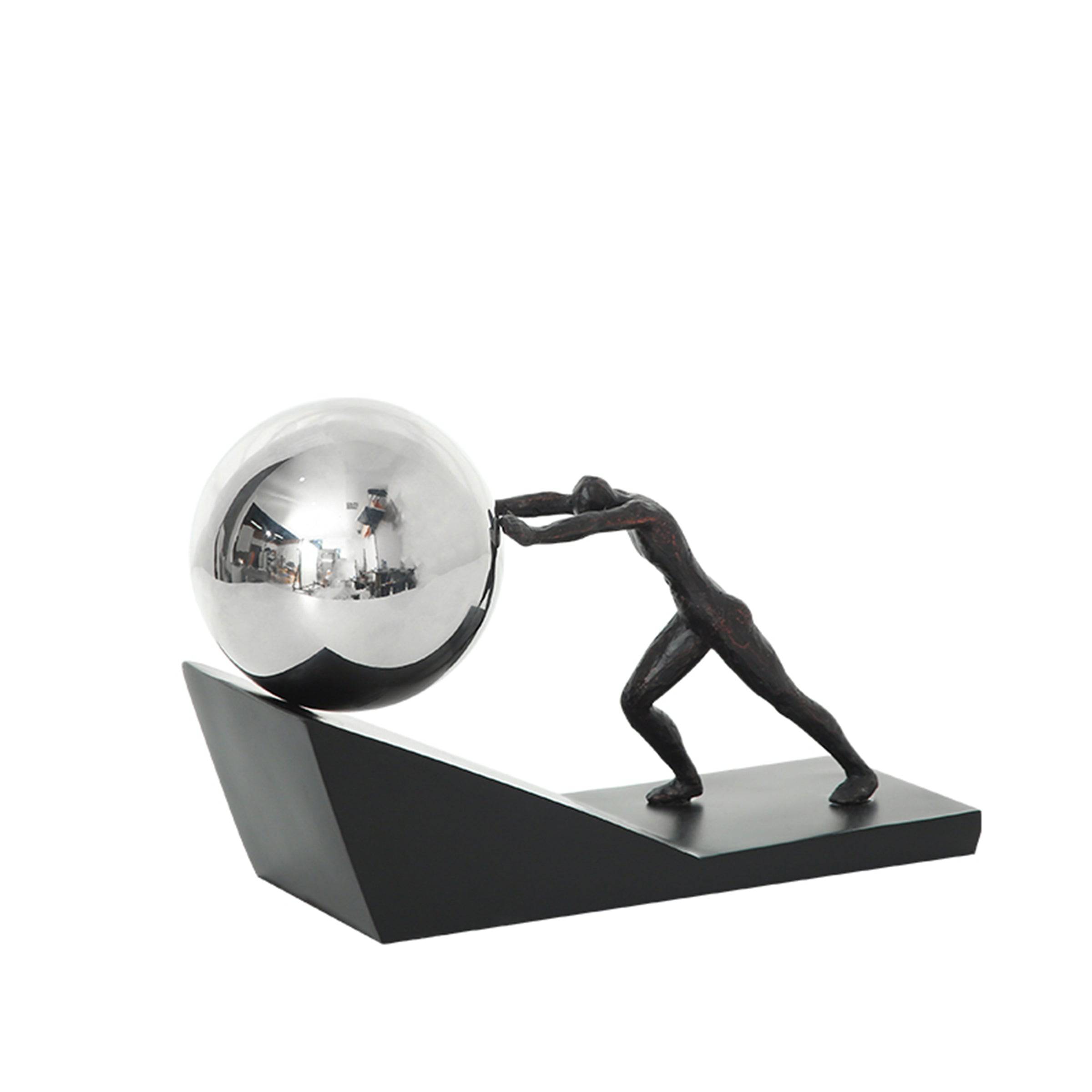 Black Resin & Metal Figurative Sculpture Fc-Sz2120A -  Home Decor Figurines - ebarza Furniture UAE | Shop Modern Furniture in Abu Dhabi & Dubai - مفروشات ايبازرا في الامارات | تسوق اثاث عصري وديكورات مميزة في دبي وابوظبي