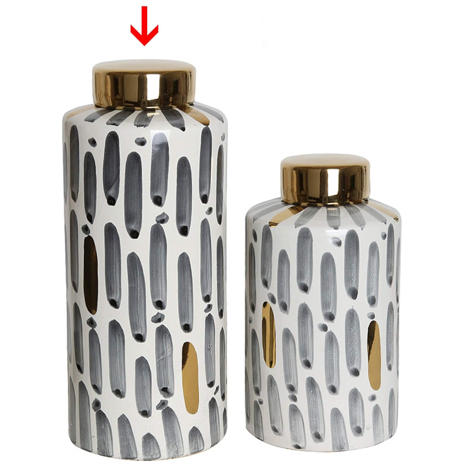 Black Stripe Bottle-A Vase Fa-D1980A - Vases - ebarza Furniture UAE | Shop Modern Furniture in Abu Dhabi & Dubai - مفروشات ايبازرا في الامارات | تسوق اثاث عصري وديكورات مميزة في دبي وابوظبي