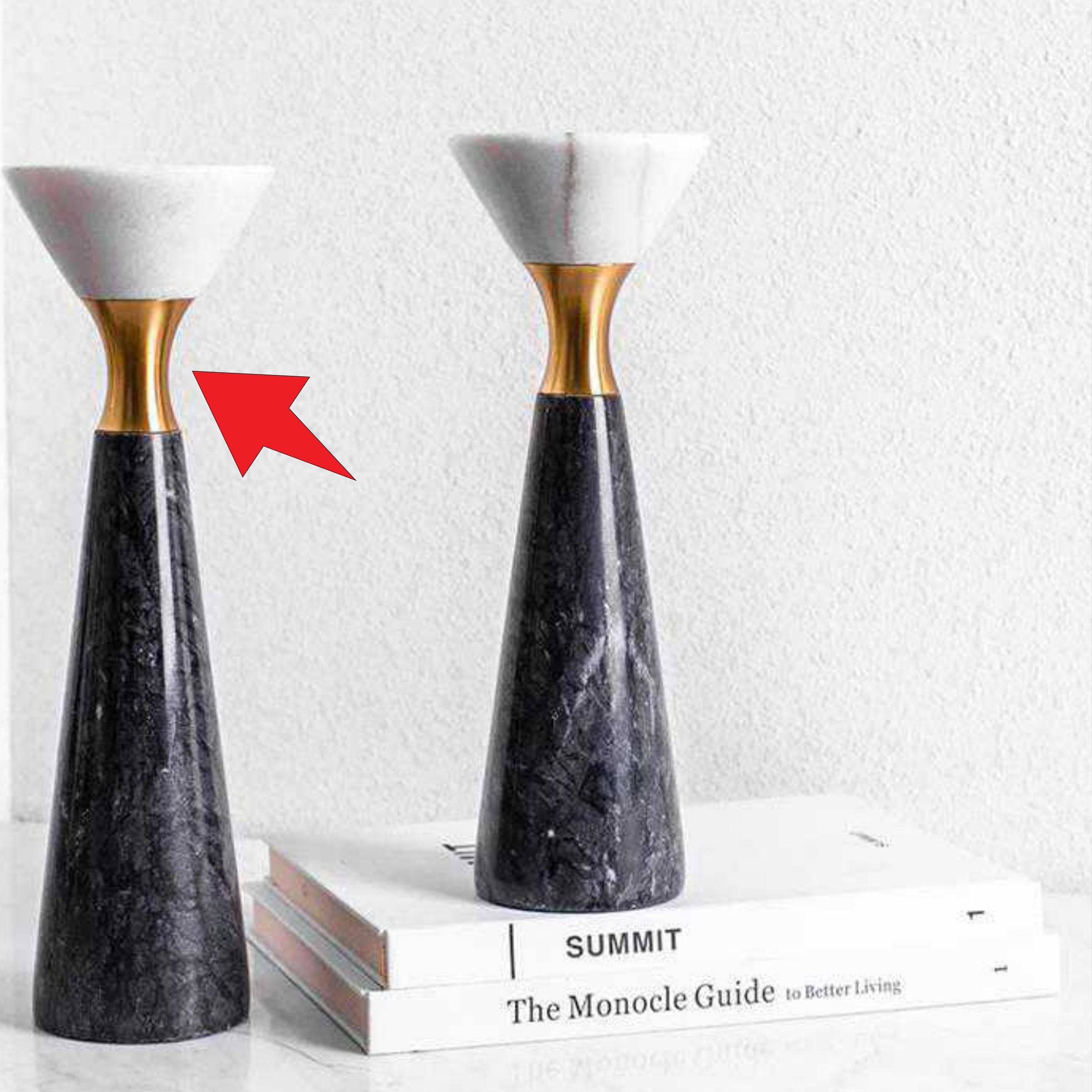 Black & White Candleholder-A Fb-T2009A -  Candle Holders - ebarza Furniture UAE | Shop Modern Furniture in Abu Dhabi & Dubai - مفروشات ايبازرا في الامارات | تسوق اثاث عصري وديكورات مميزة في دبي وابوظبي