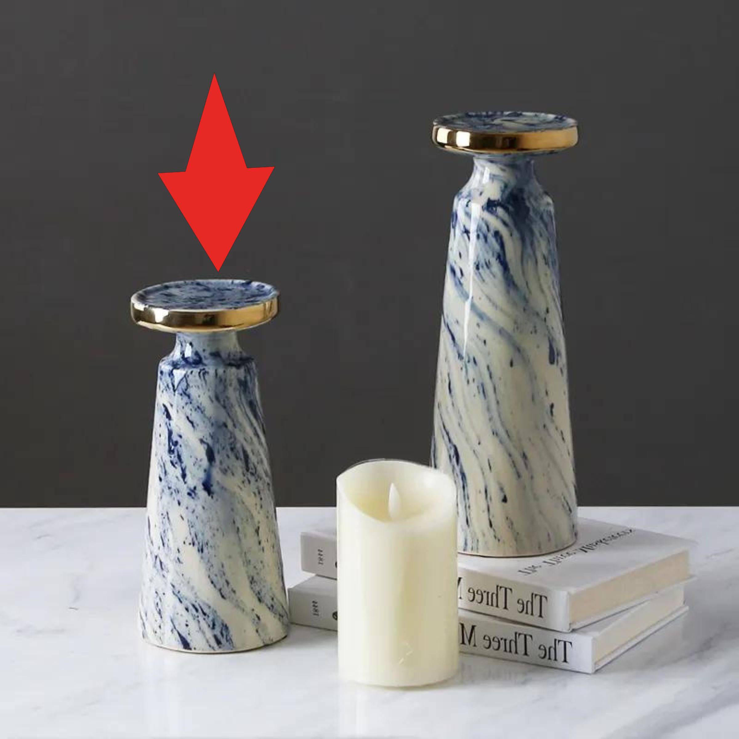 Blue Quicksand Candle Holder Fa-D1982B - Candle Holders - ebarza Furniture UAE | Shop Modern Furniture in Abu Dhabi & Dubai - مفروشات ايبازرا في الامارات | تسوق اثاث عصري وديكورات مميزة في دبي وابوظبي