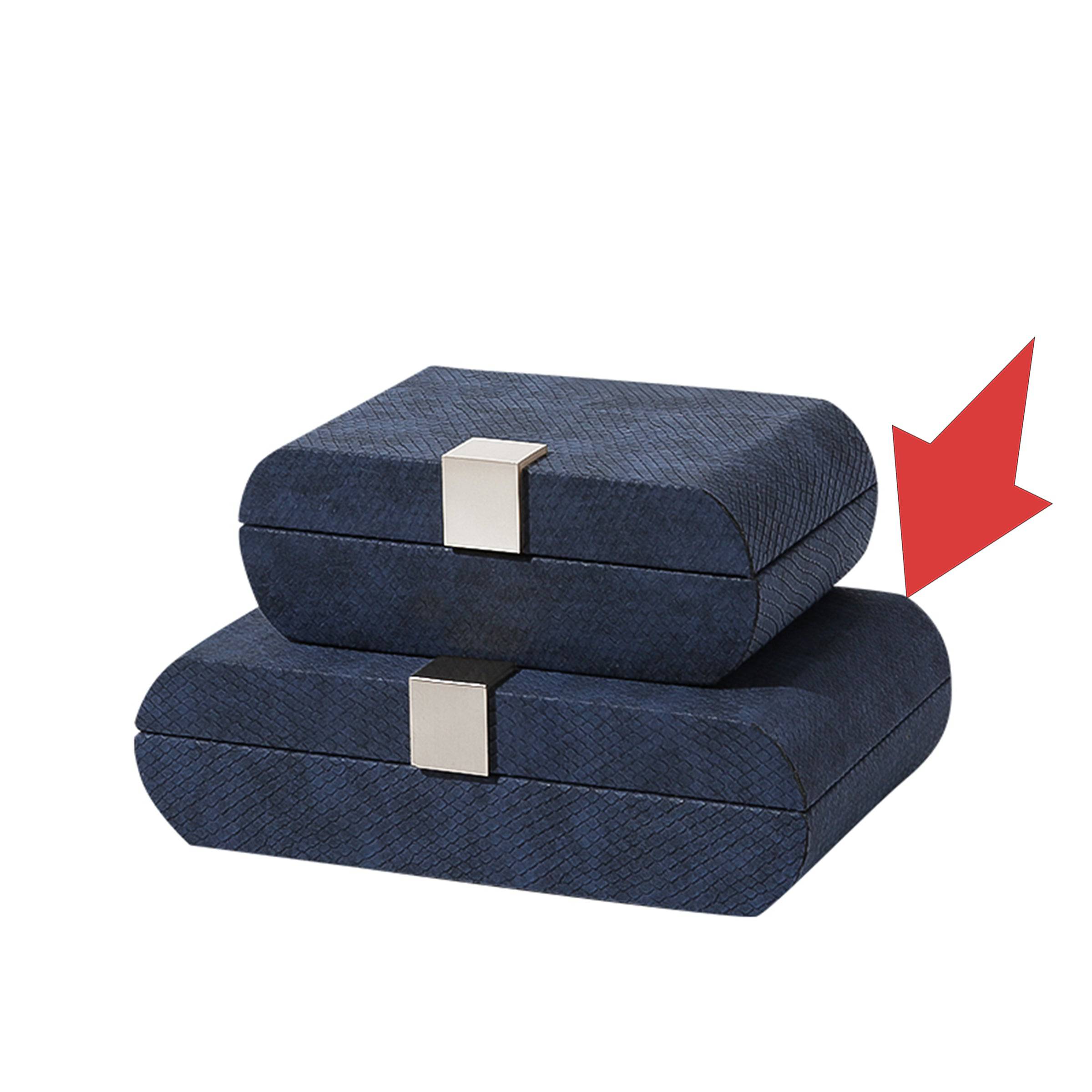 Blue Scaled Circular Box-A Fb-Pg2124A - Decorative Boxes - ebarza Furniture UAE | Shop Modern Furniture in Abu Dhabi & Dubai - مفروشات ايبازرا في الامارات | تسوق اثاث عصري وديكورات مميزة في دبي وابوظبي