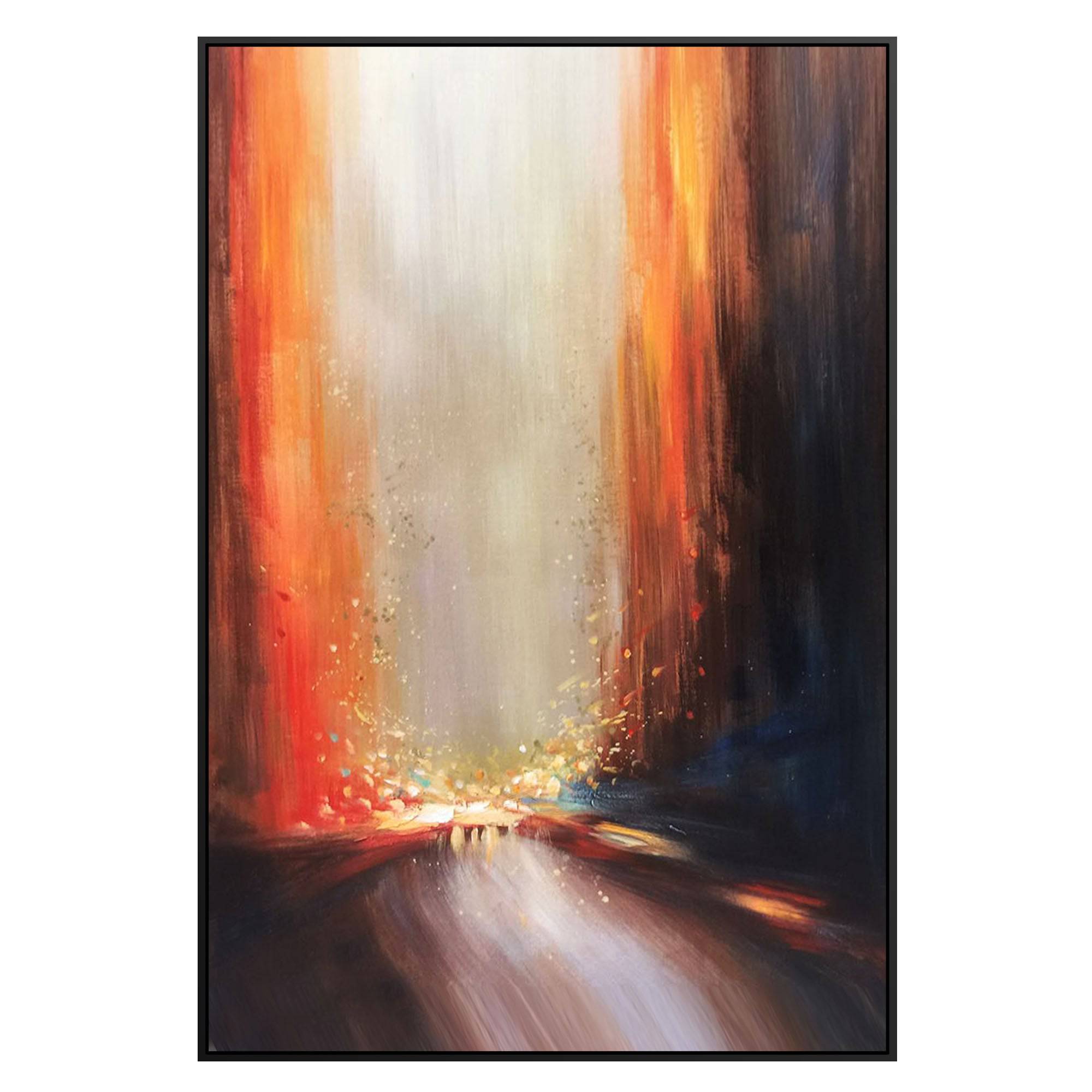 Blurry Night Hand Painted Art Painting With Frame 130X90 Cm Soap052 - Paintings - ebarza Furniture UAE | Shop Modern Furniture in Abu Dhabi & Dubai - مفروشات ايبازرا في الامارات | تسوق اثاث عصري وديكورات مميزة في دبي وابوظبي