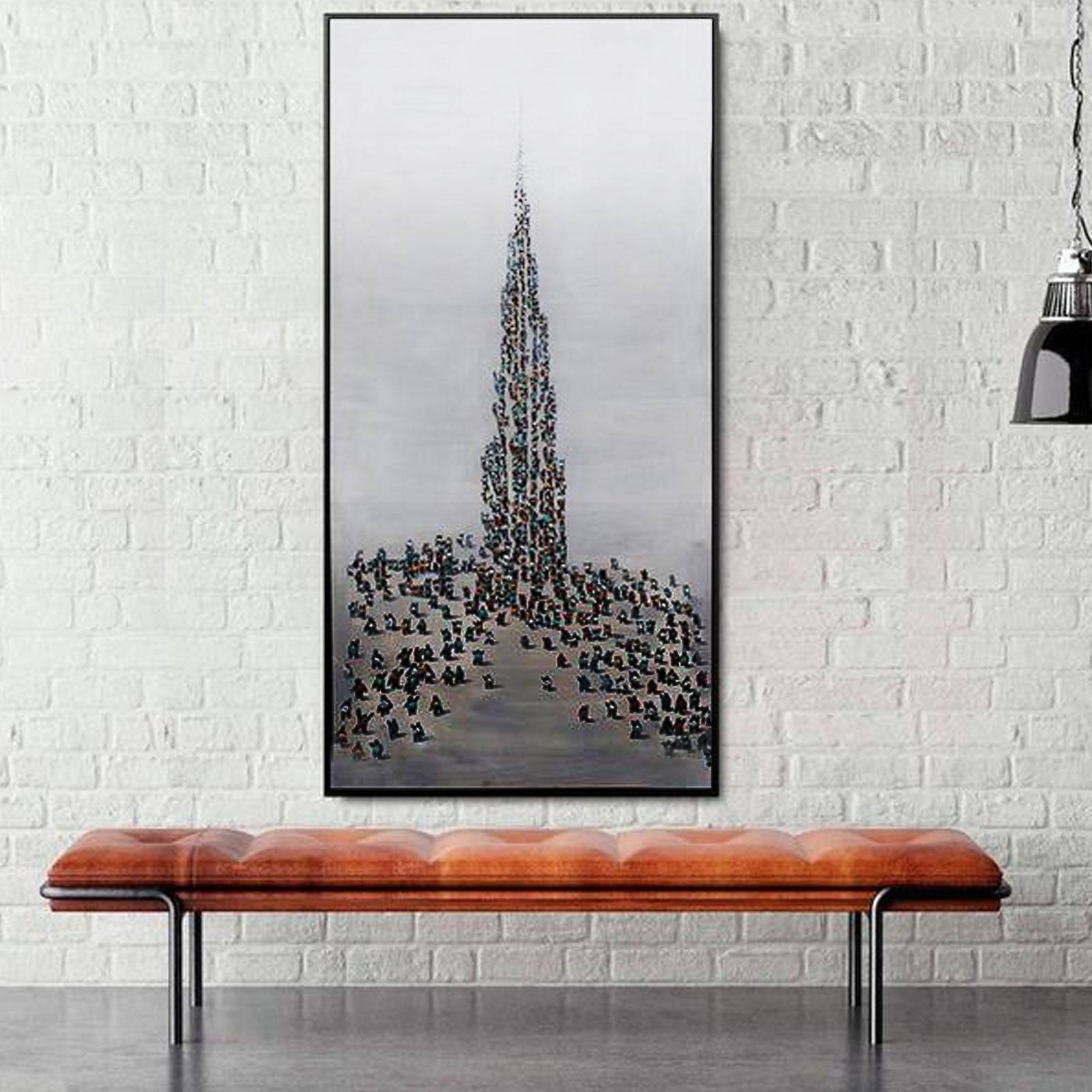 Burj Khalifa Hand Painted Dubai Art Painting 160X80 Cm Soap006 -  Paintings - ebarza Furniture UAE | Shop Modern Furniture in Abu Dhabi & Dubai - مفروشات ايبازرا في الامارات | تسوق اثاث عصري وديكورات مميزة في دبي وابوظبي