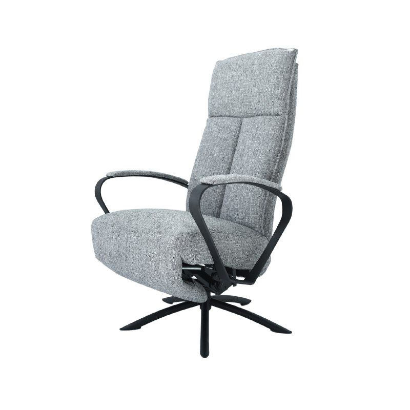 Gray Relax Swivel and Recliner Lounge Chair With Black Legs  SL-HJ5828MFM -  Lounge Chairs - ebarza Furniture UAE | Shop Modern Furniture in Abu Dhabi & Dubai - مفروشات ايبازرا في الامارات | تسوق اثاث عصري وديكورات مميزة في دبي وابوظبي