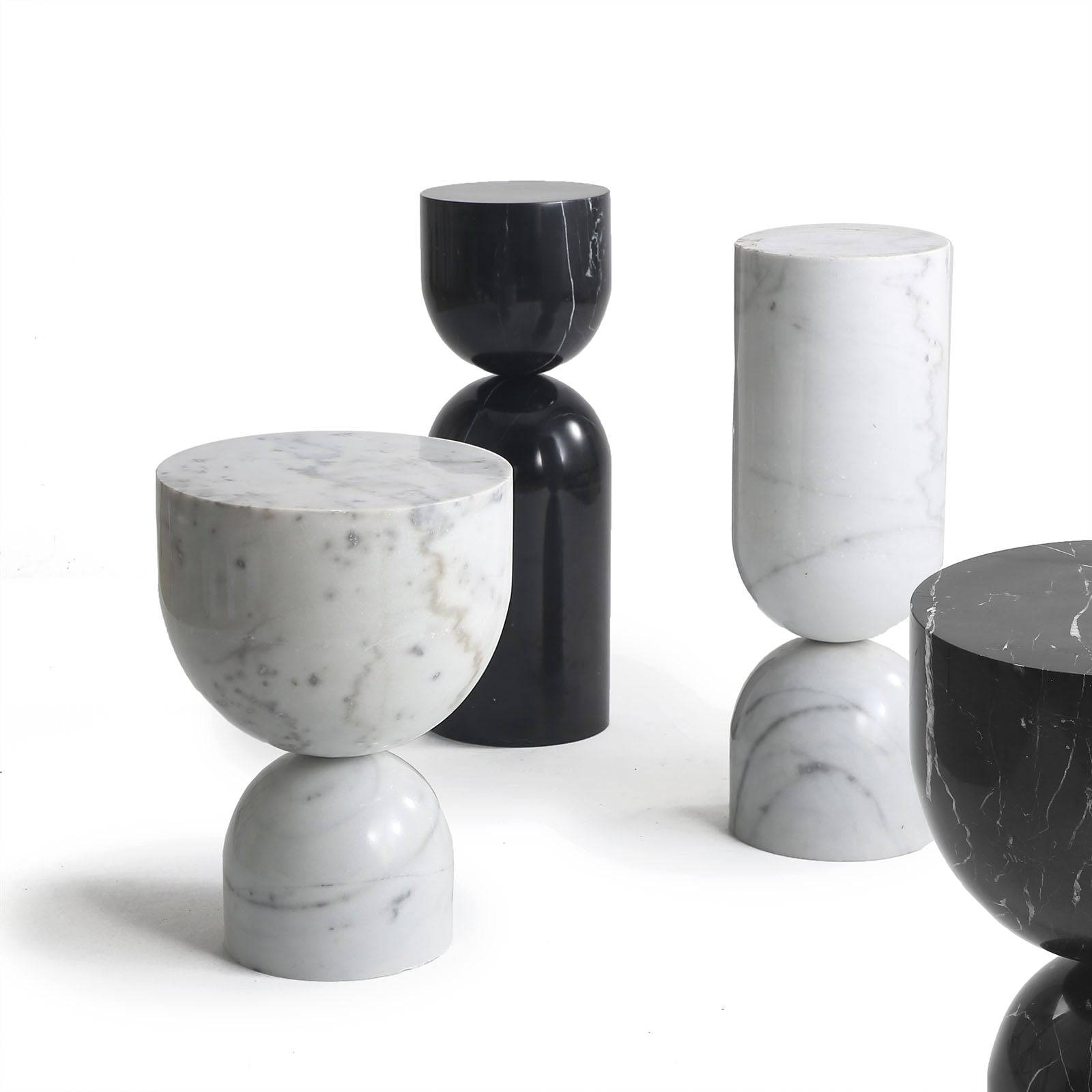 Chess Natural Marble Side Table ST8687-30-Bk - Side Tables - ebarza Furniture UAE | Shop Modern Furniture in Abu Dhabi & Dubai - مفروشات ايبازرا في الامارات | تسوق اثاث عصري وديكورات مميزة في دبي وابوظبي