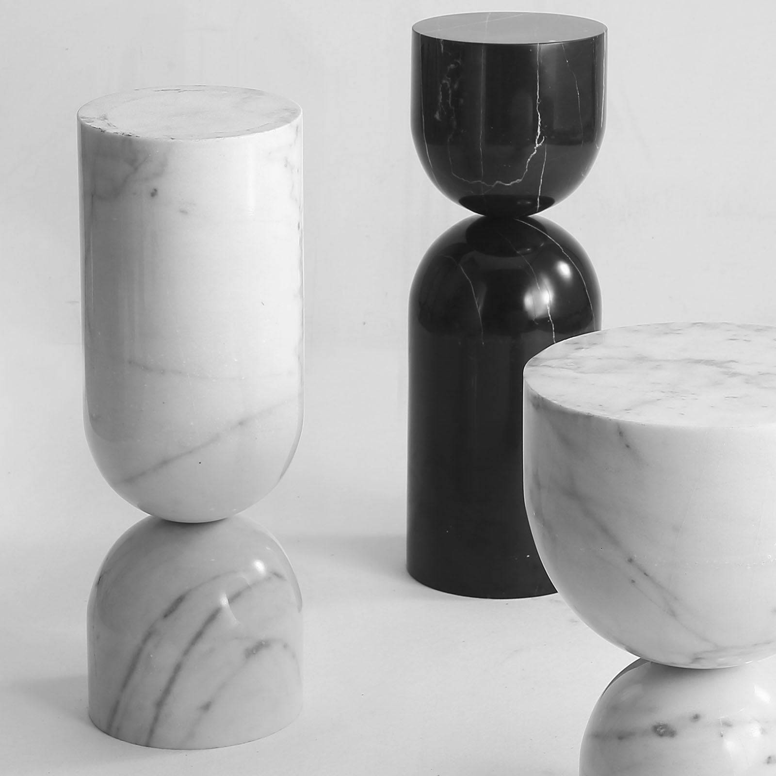 Chess Natural Marble Side Table St8687-30-We - Side Tables - ebarza Furniture UAE | Shop Modern Furniture in Abu Dhabi & Dubai - مفروشات ايبازرا في الامارات | تسوق اثاث عصري وديكورات مميزة في دبي وابوظبي