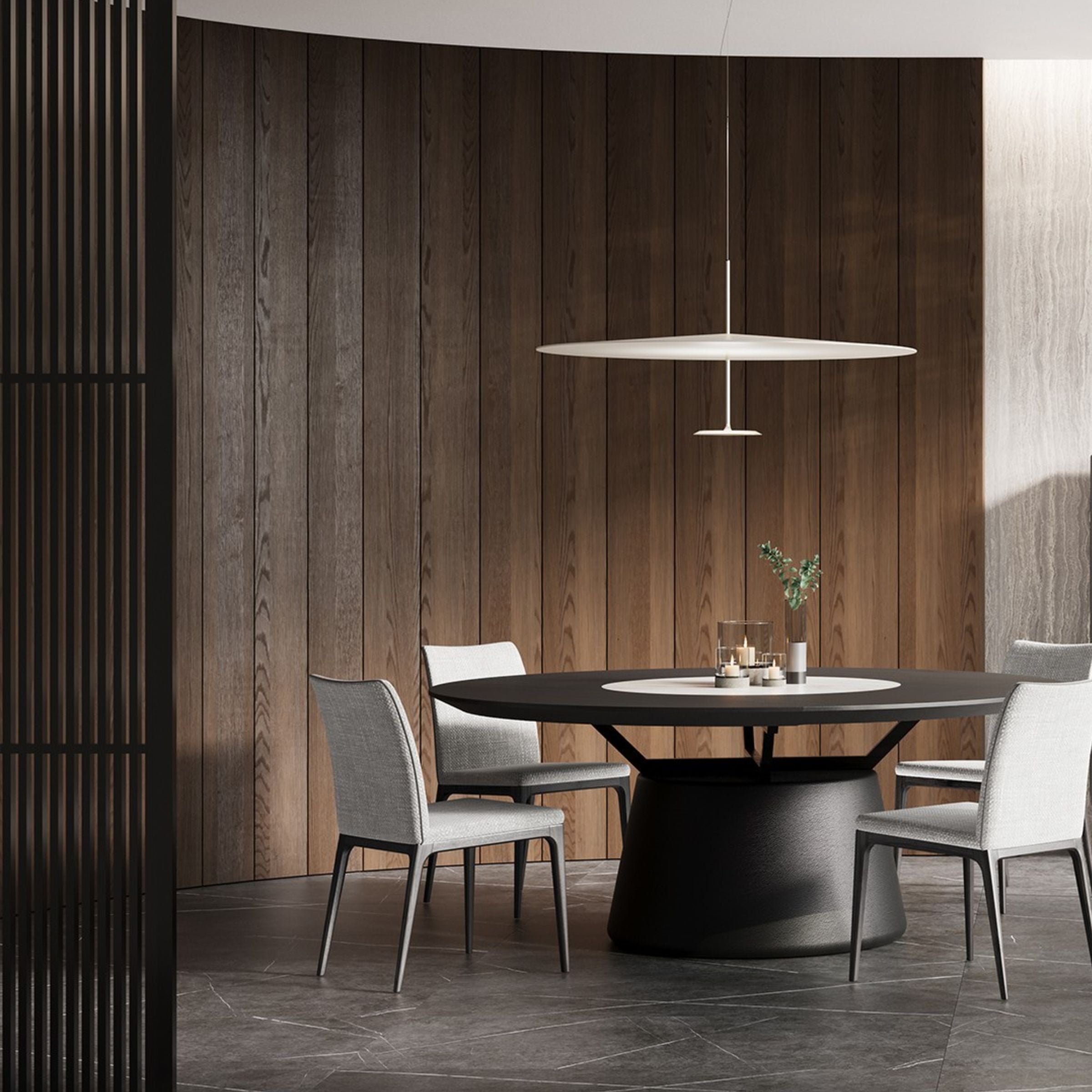 Collect Grey Round Dining Table 190cm YLCG-DTR190 - Dining Tables - ebarza Furniture UAE | Shop Modern Furniture in Abu Dhabi & Dubai - مفروشات ايبازرا في الامارات | تسوق اثاث عصري وديكورات مميزة في دبي وابوظبي