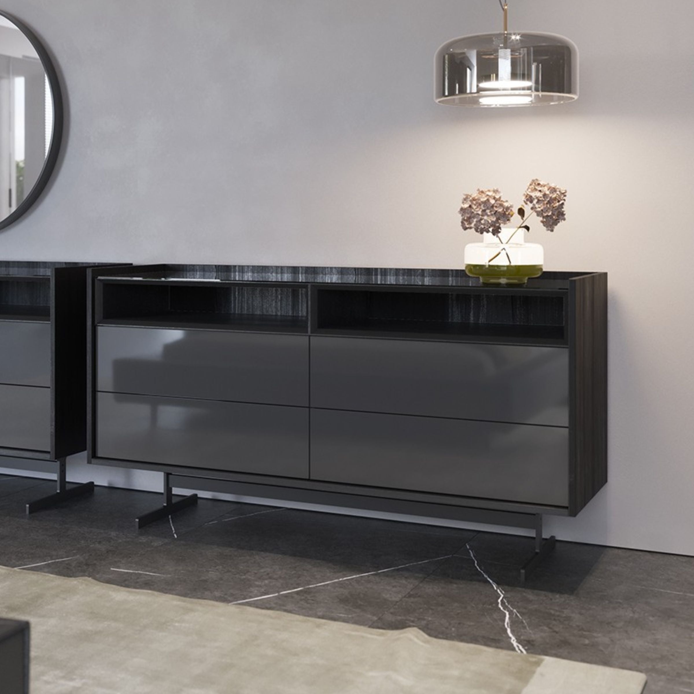 Display Item - Collection Grey Dresser And Mirror YLCG-DM-YAS - DISPLAY ITEM - ebarza Furniture UAE | Shop Modern Furniture in Abu Dhabi & Dubai - مفروشات ايبازرا في الامارات | تسوق اثاث عصري وديكورات مميزة في دبي وابوظبي